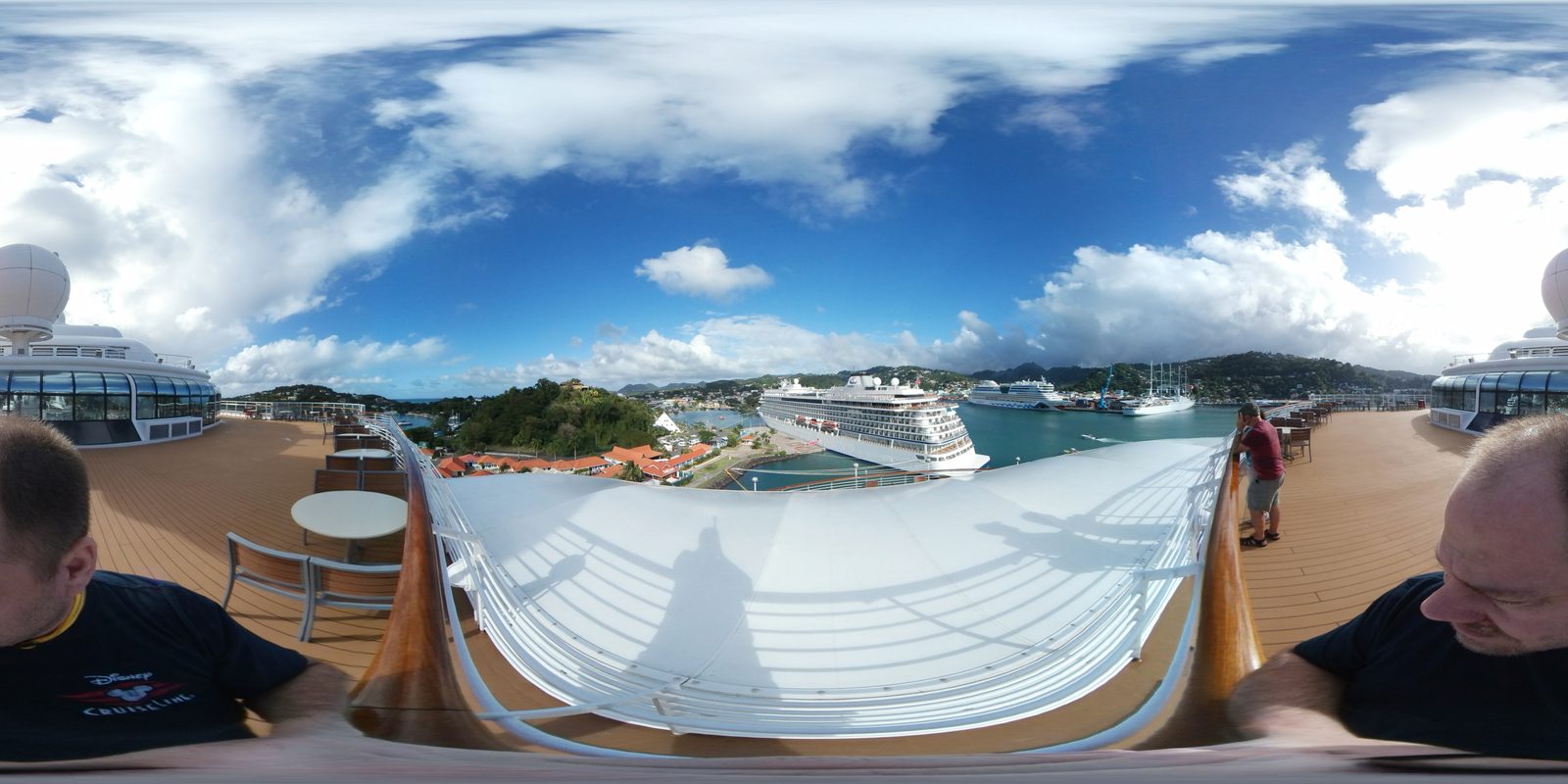 360 view of the pool deck back aboard