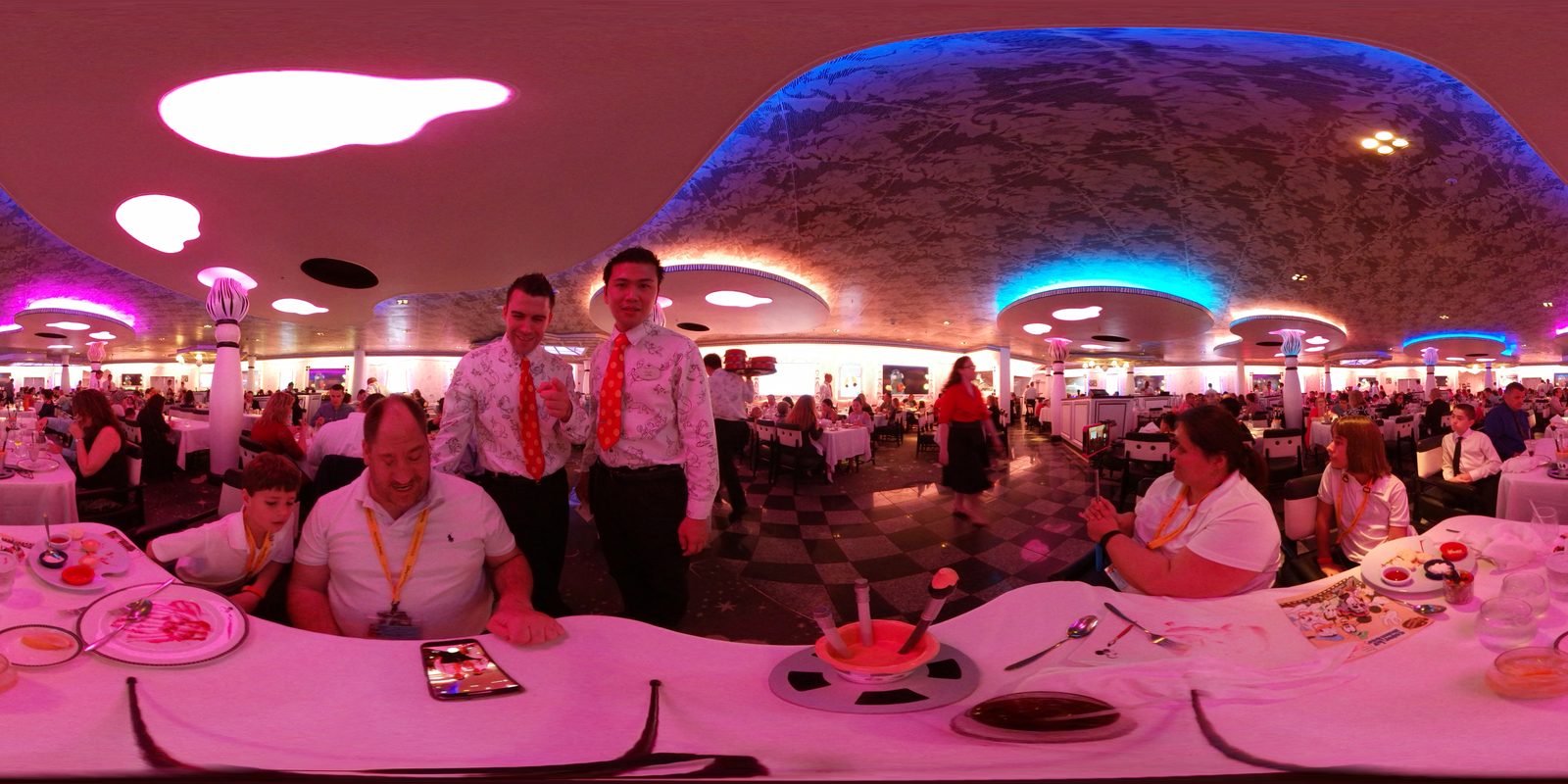 360 view of dinner at Animator's Palate