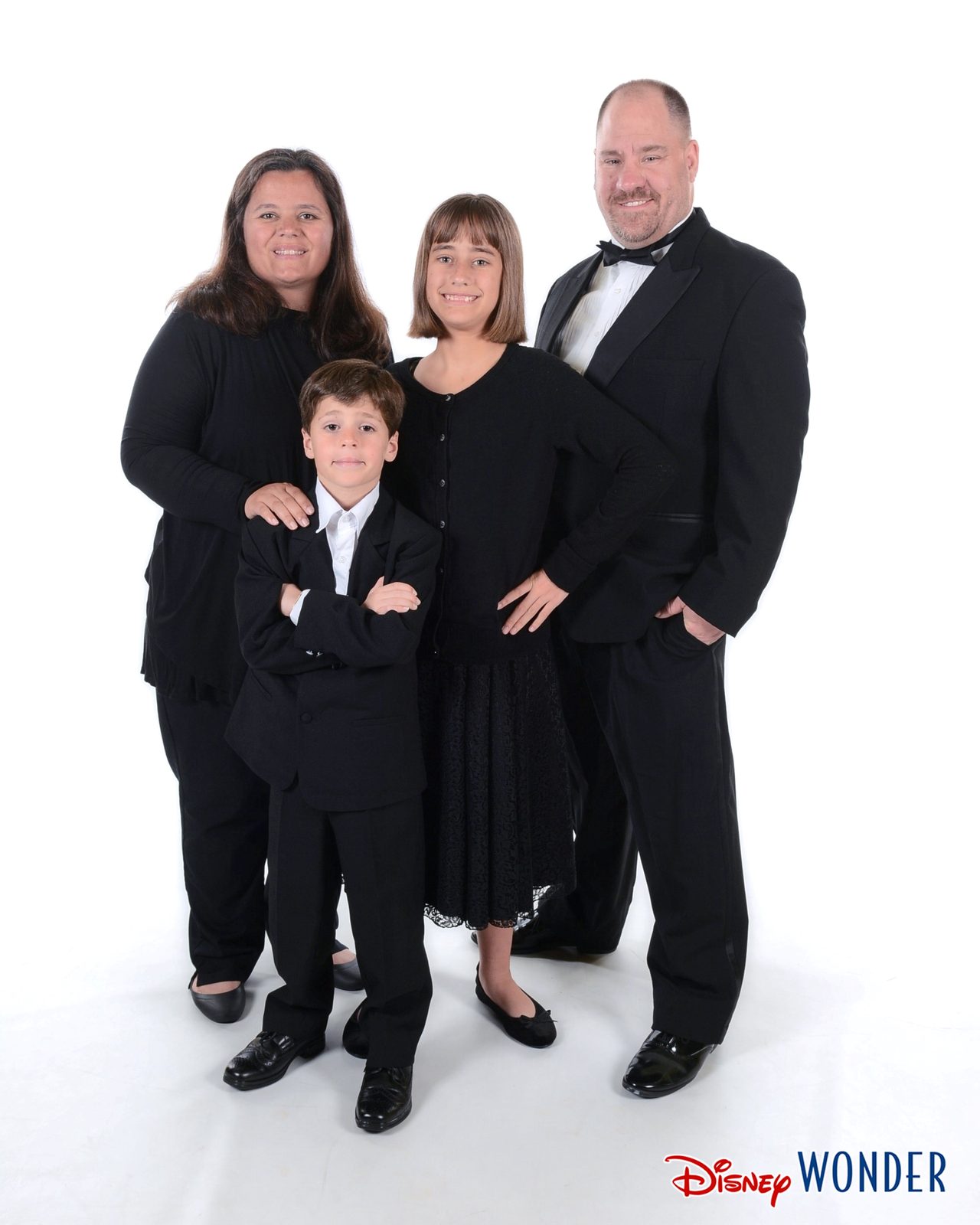 The kids with Kathy and Michael, formal portrait on the Wonder