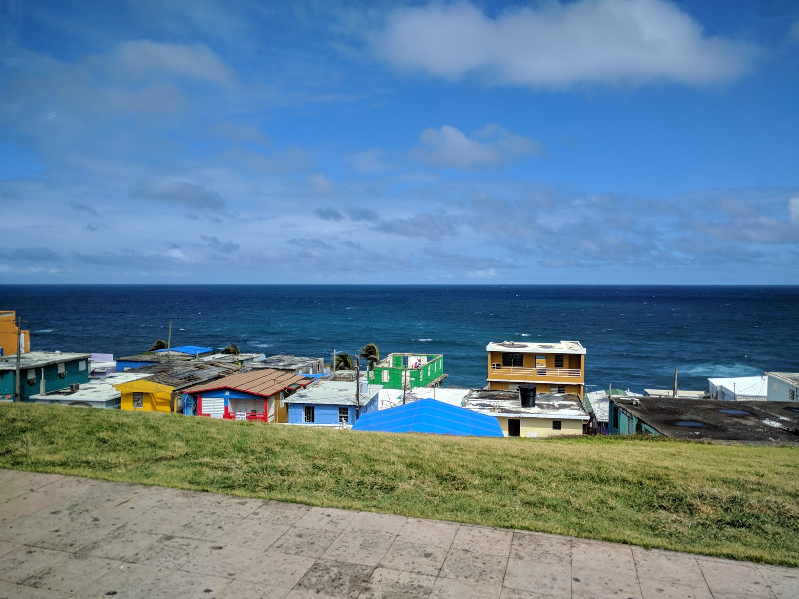 Colorful houses below the fort in San Juan