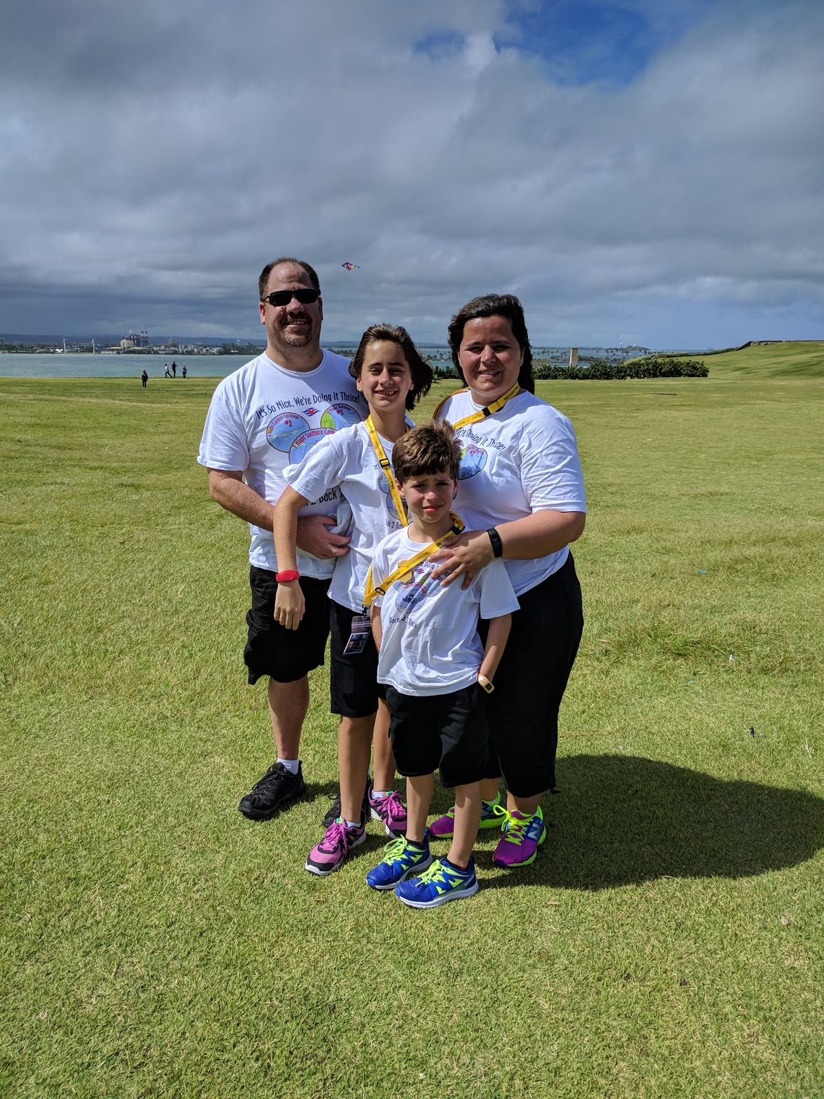 The four of us on the fort's lawn in San Juan
