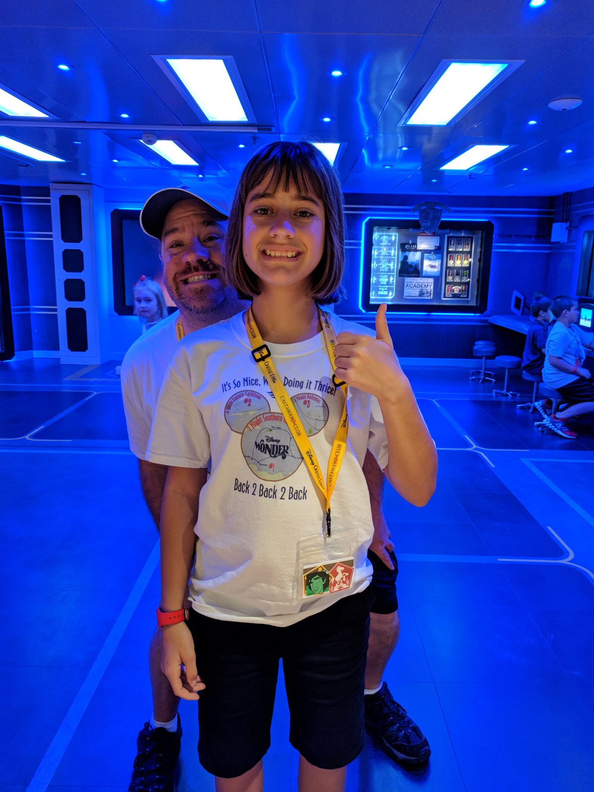 Lisa and me checking in at the kids' club