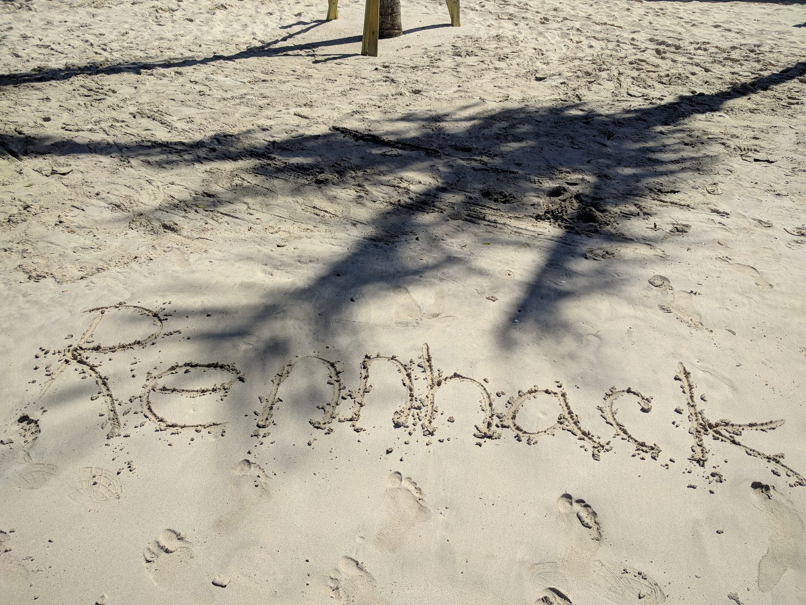 Our name written in the sand