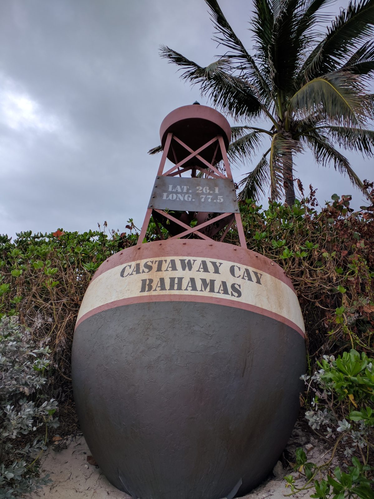The Castaway Cay buoy sign
