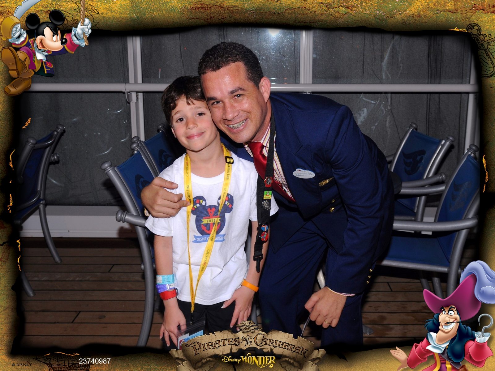 Thomas with a Cast Member on Pirate Night on the Wonder