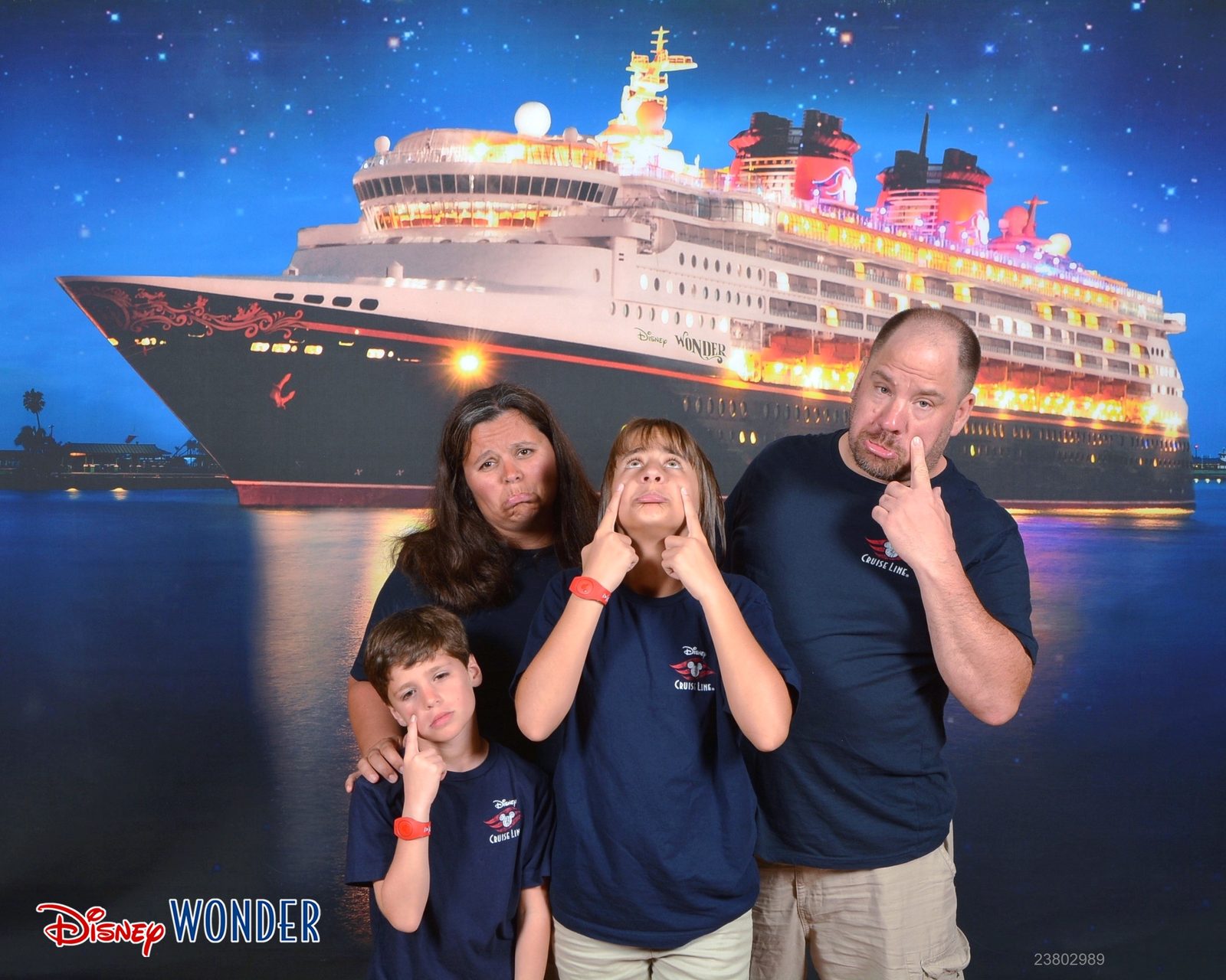 All of us making faces at the night ship backdrop