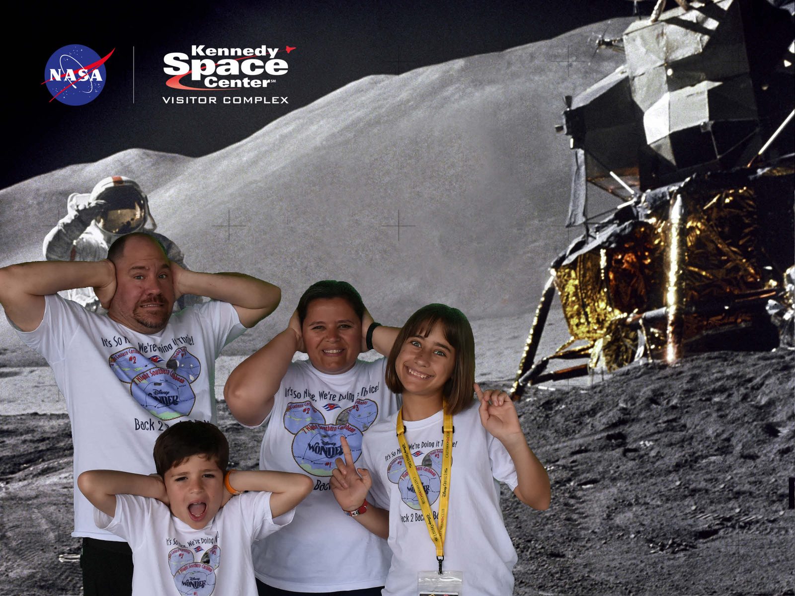 Lisa, Thomas and me at the moon photo op