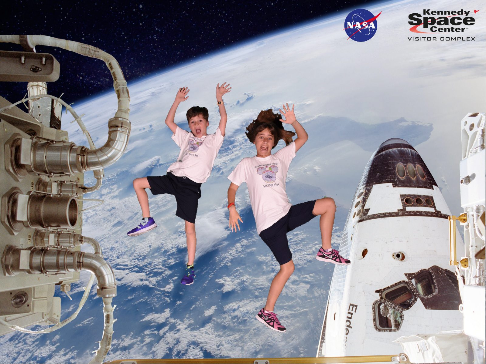 Lisa and Thomas in the space photo op