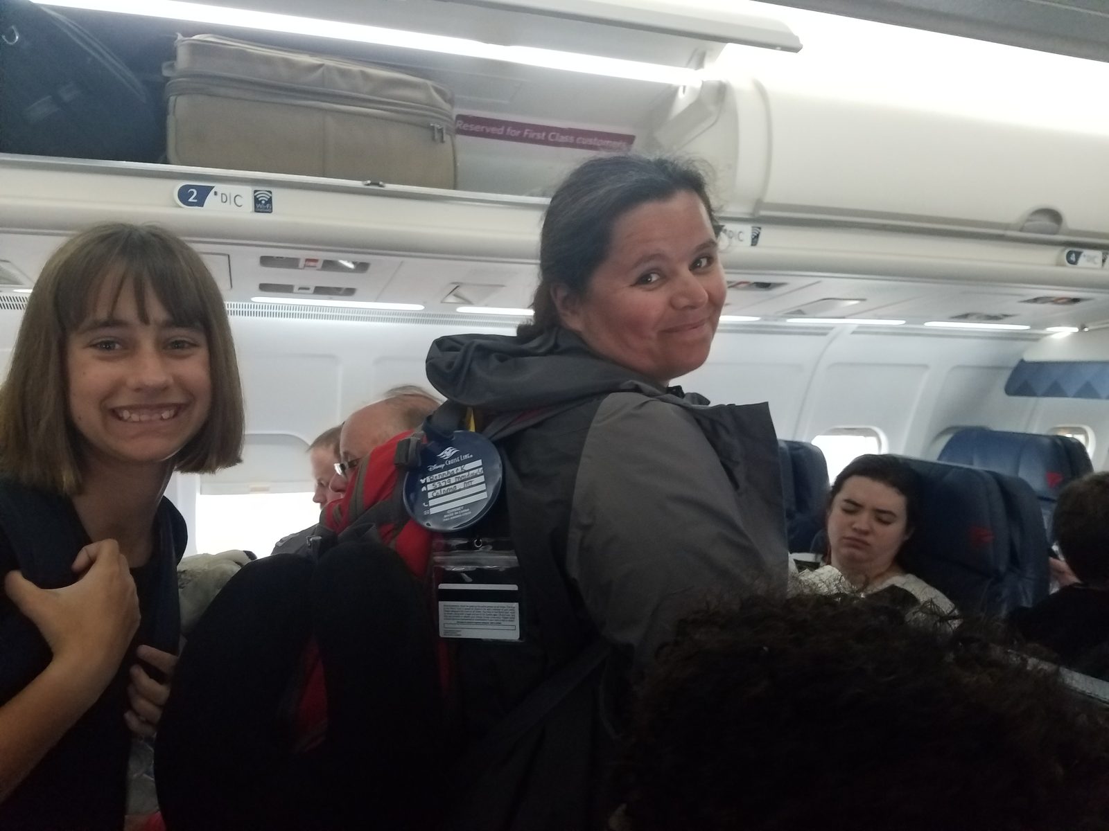 Kathy and Lisa on the flight home