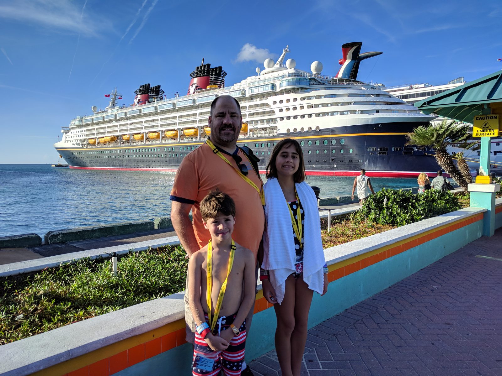 The family back at the ship in Nassau