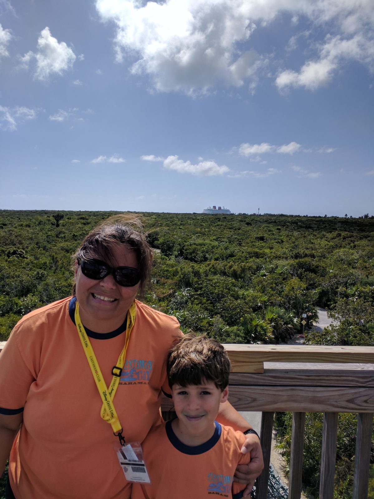 Kathy and Thomas looking out from the boardwalk