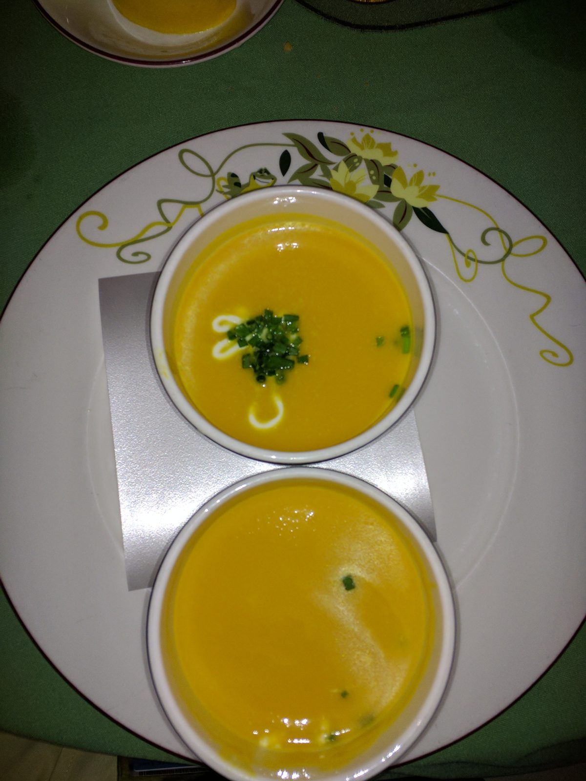 Soup at dinner on the Wonder