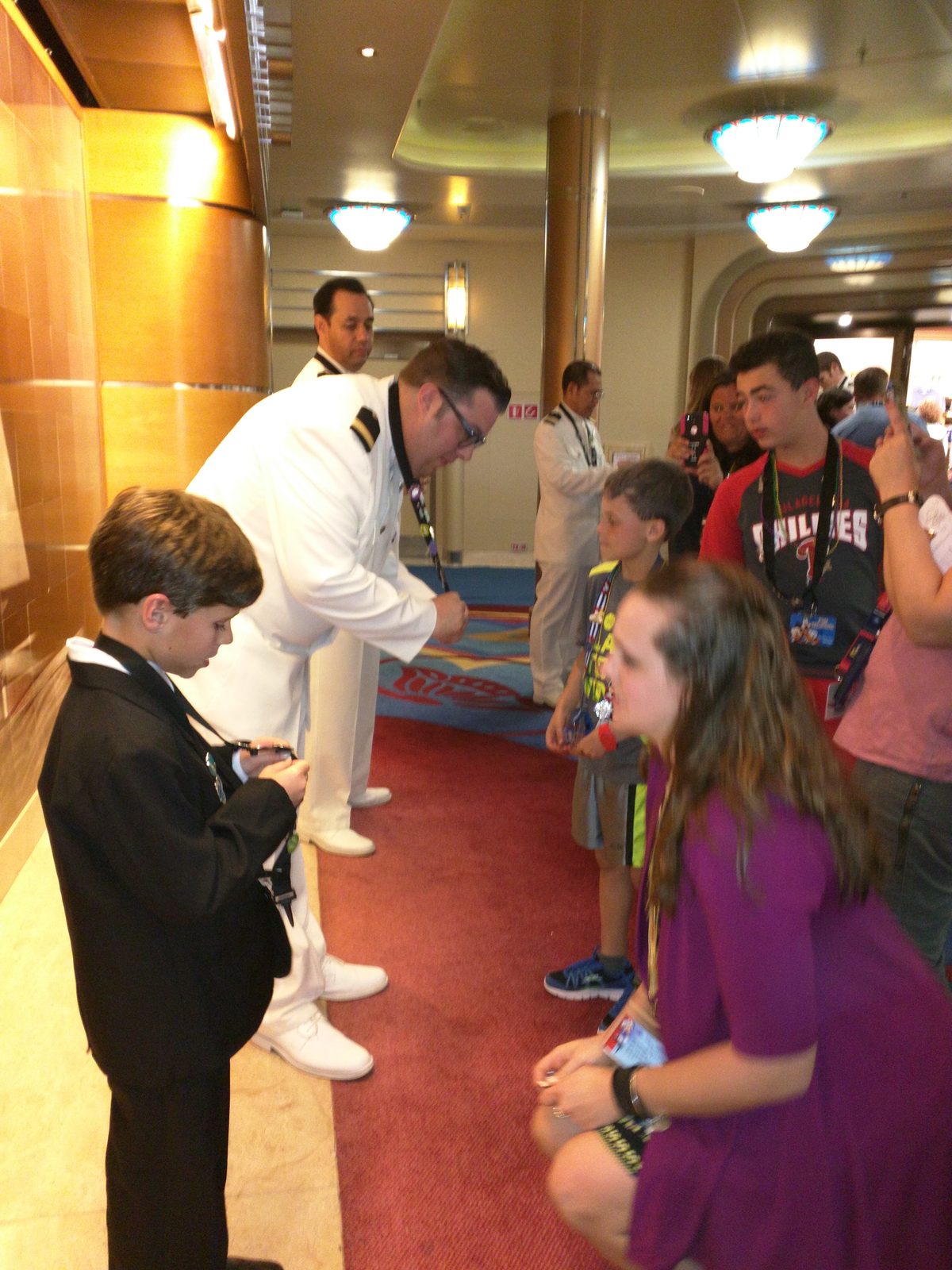 Thomas with the ship's officers on the Wonder