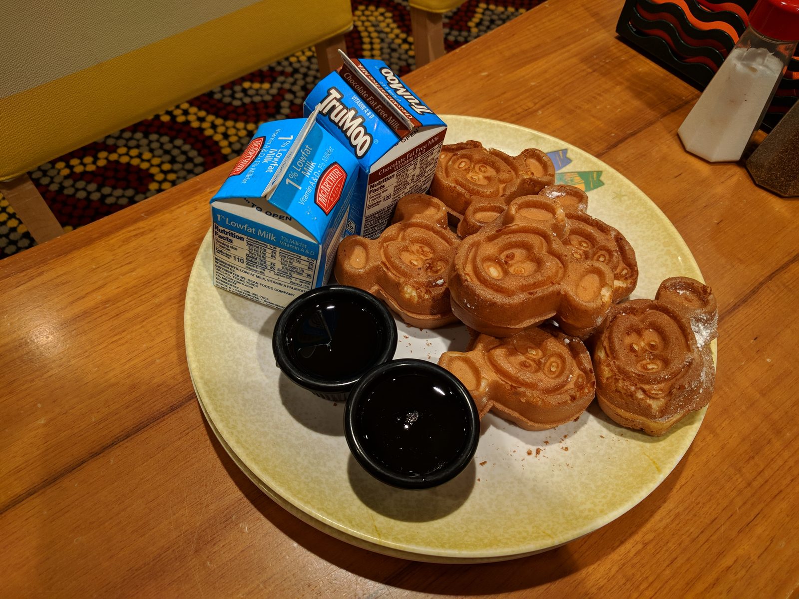 Mickey waffles for one last breakfast