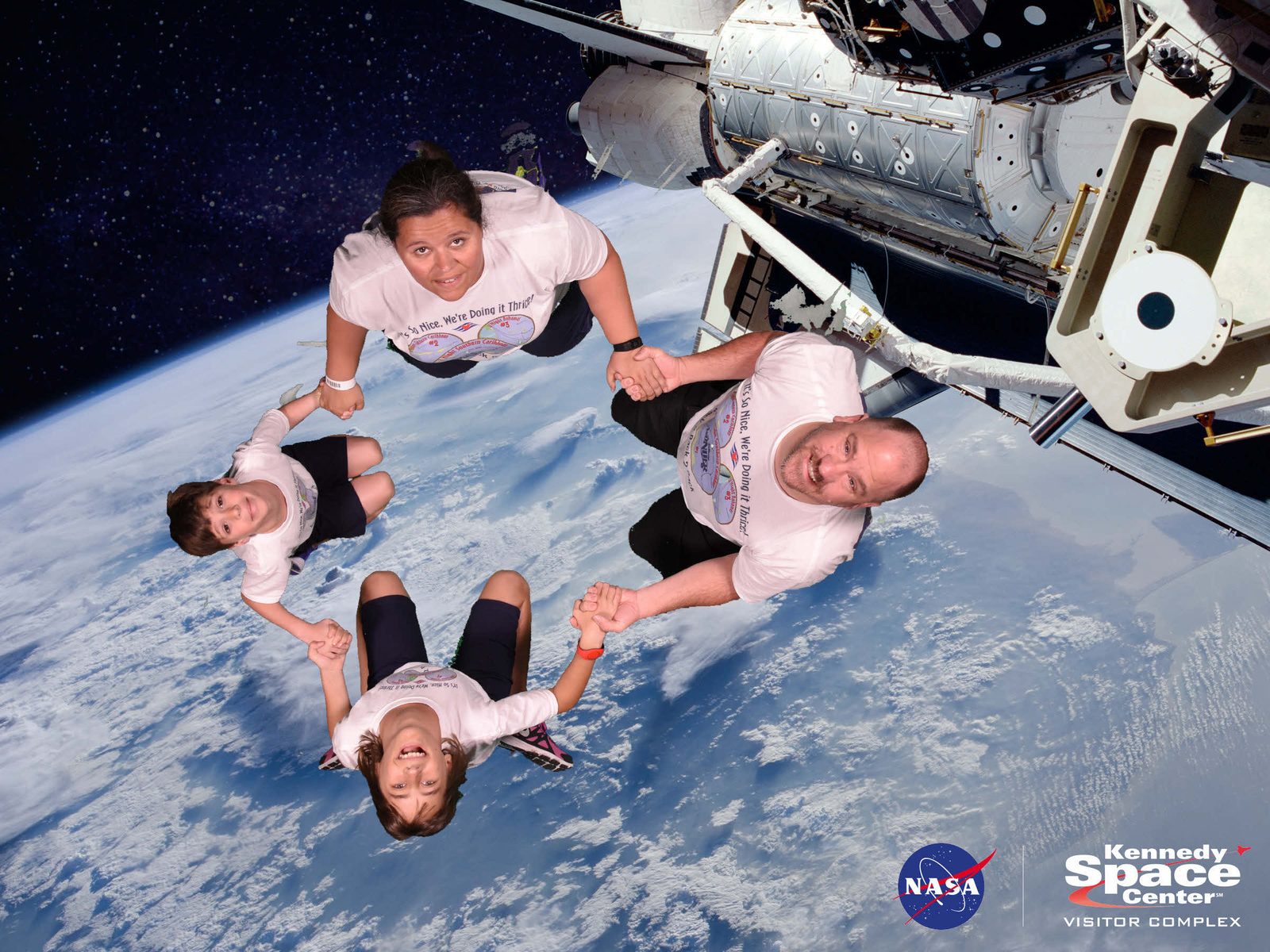 All of us floating over Earth at Kennedy Space Center