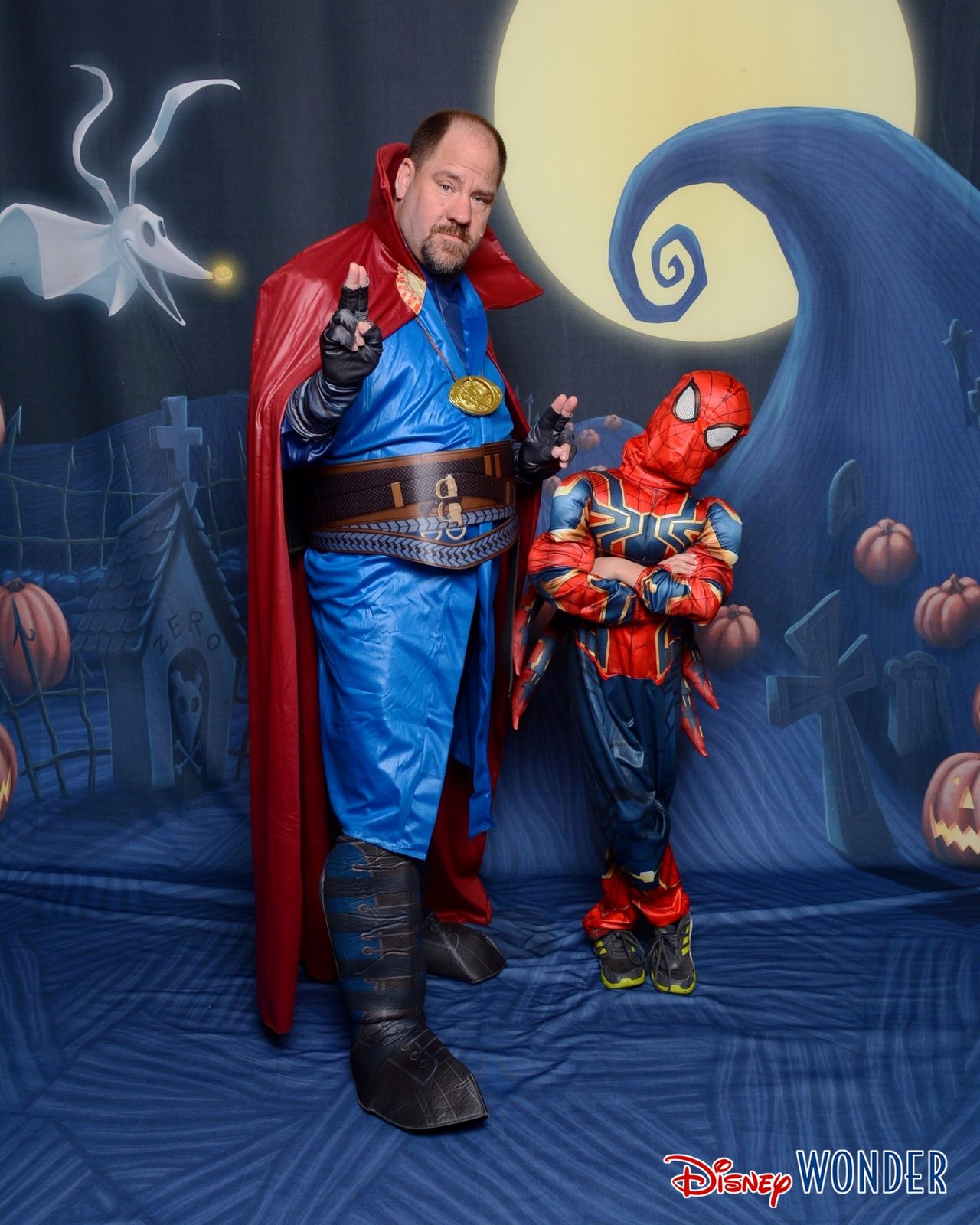 Thomas as Spider-Man before going ashore