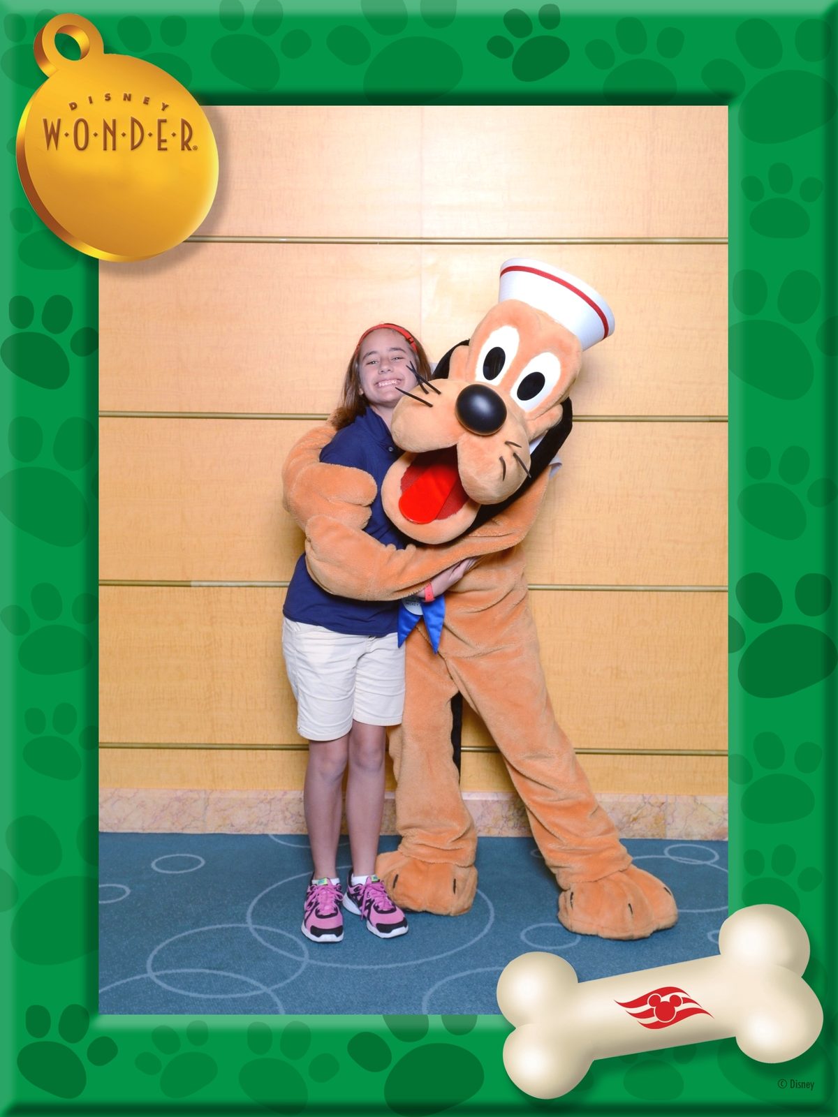 Lisa hugs Pluto on deck