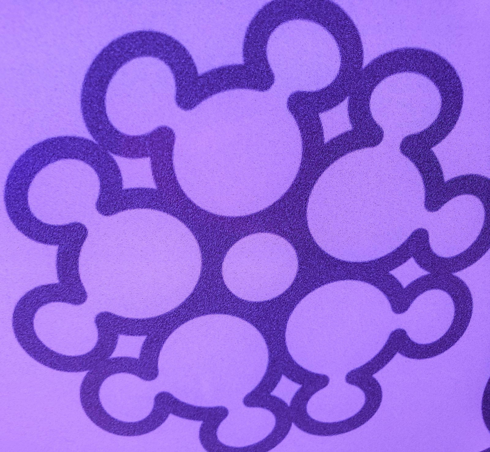 Mickey shapes woven into the carpet