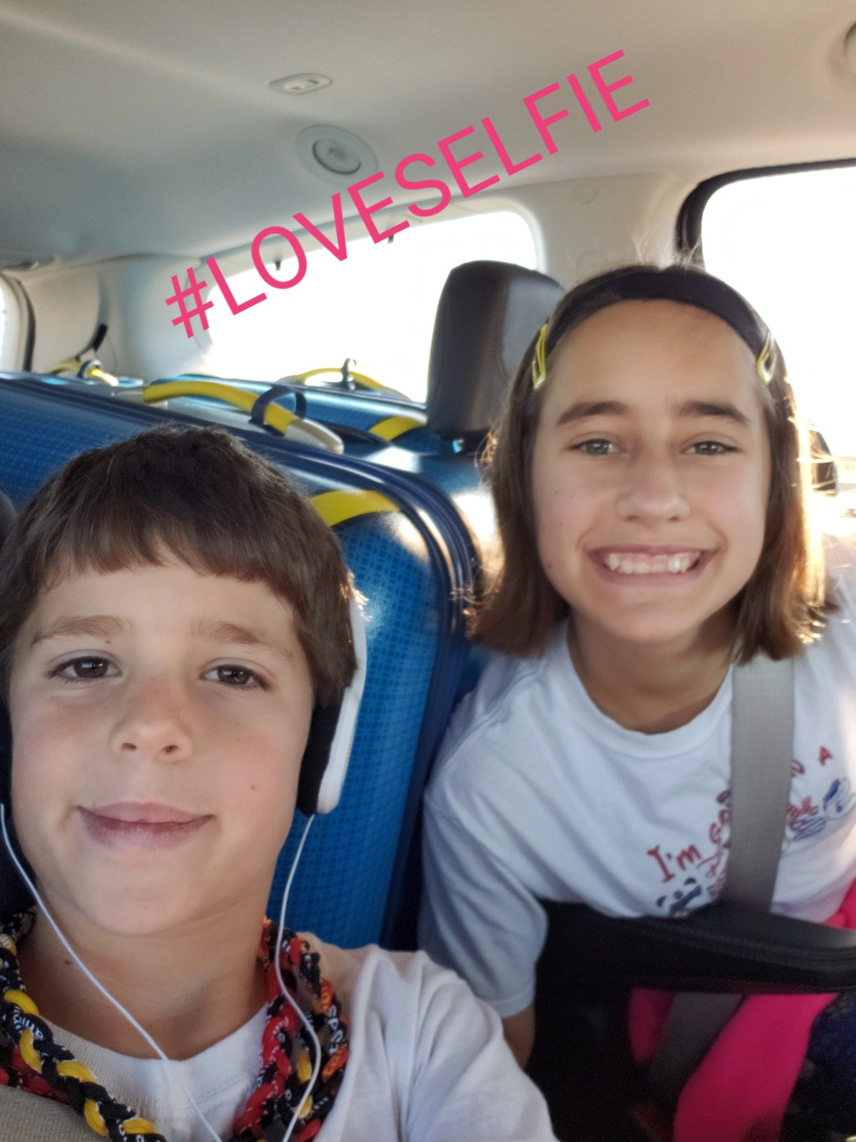 Thomas and Lisa on the drive to Midway