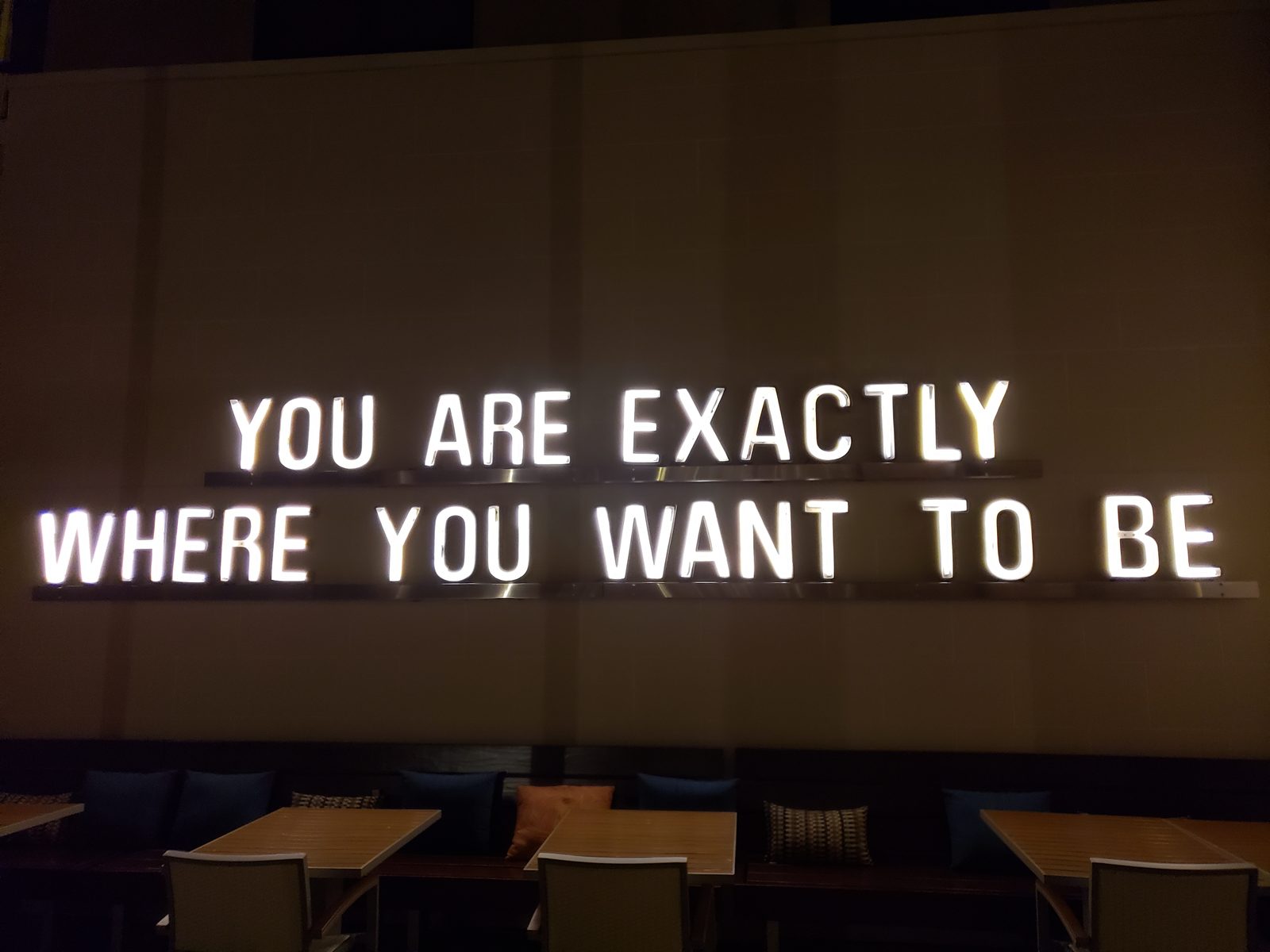 A sign in our San Diego hotel lobby