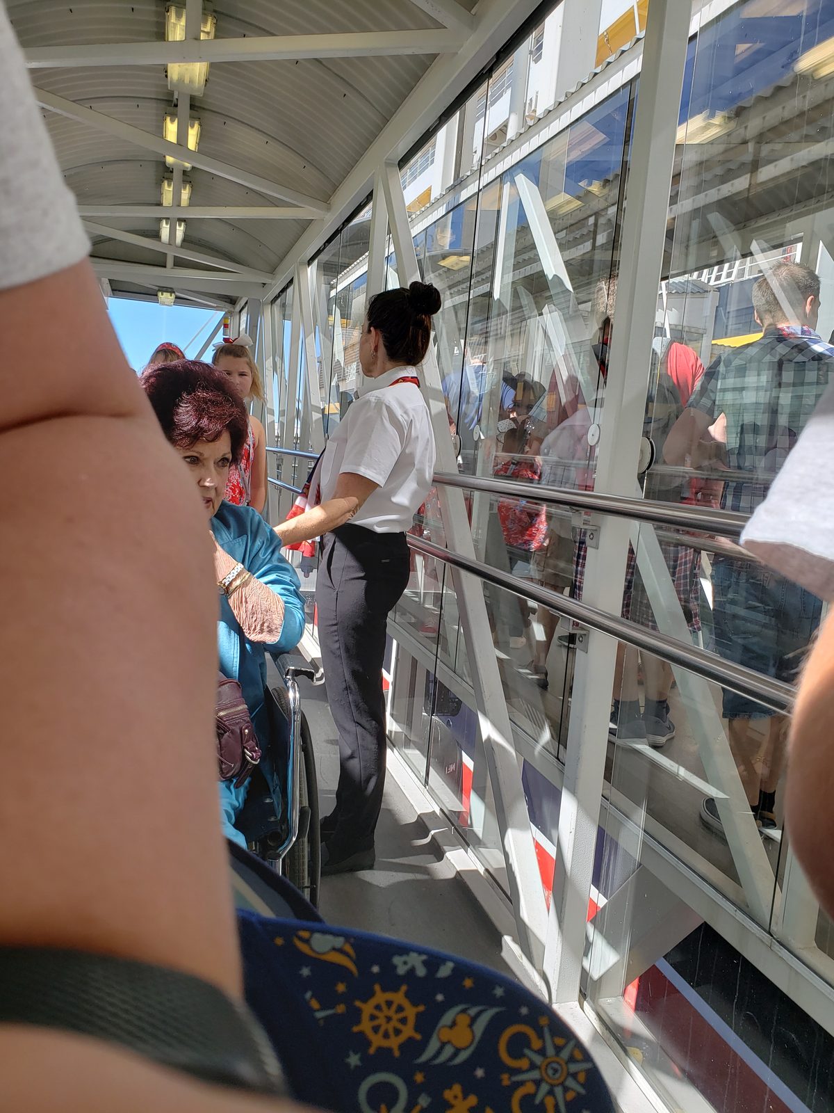Walking the gangway onto the Wonder