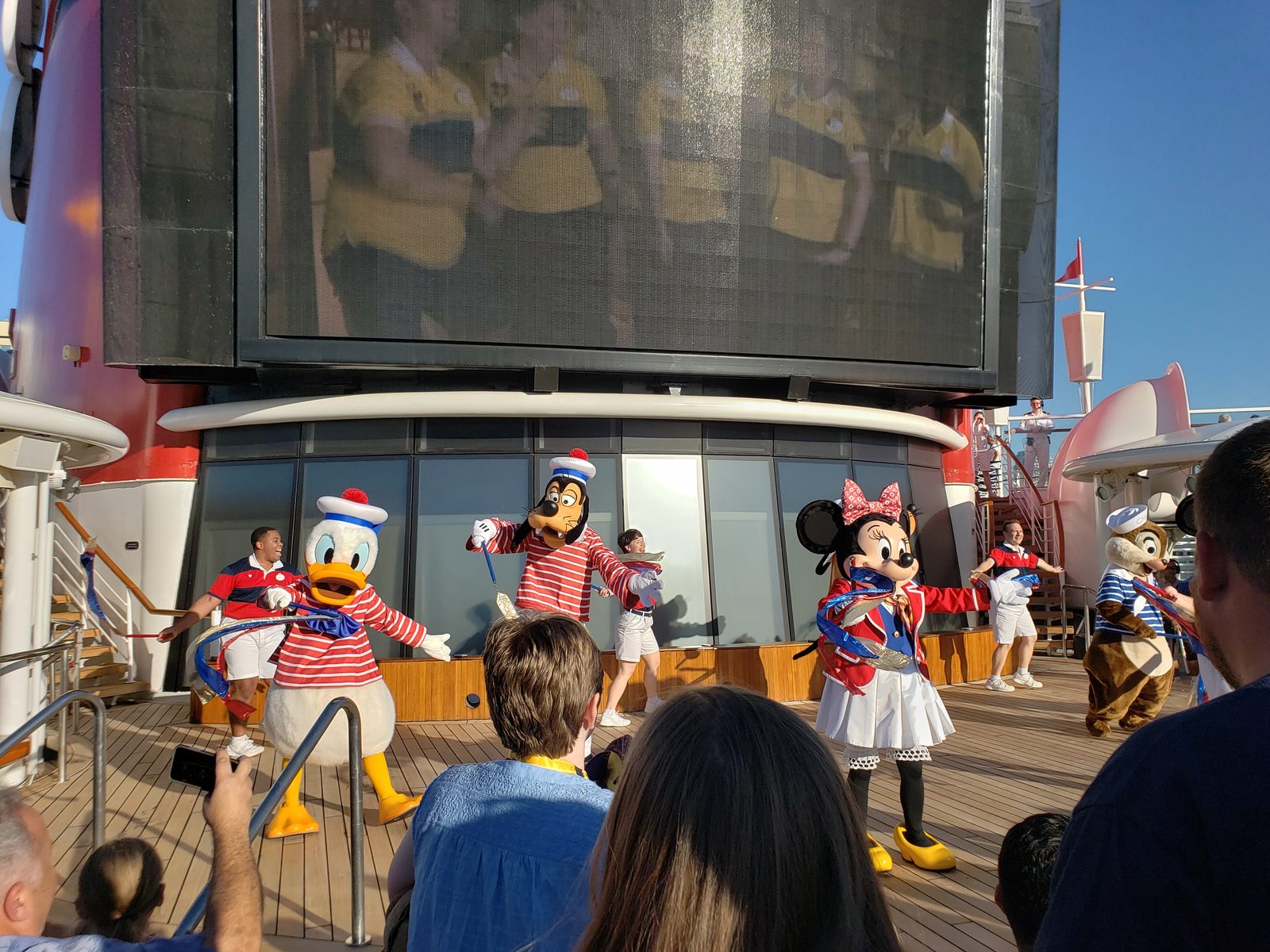 Mickey and friends send us off at sail away