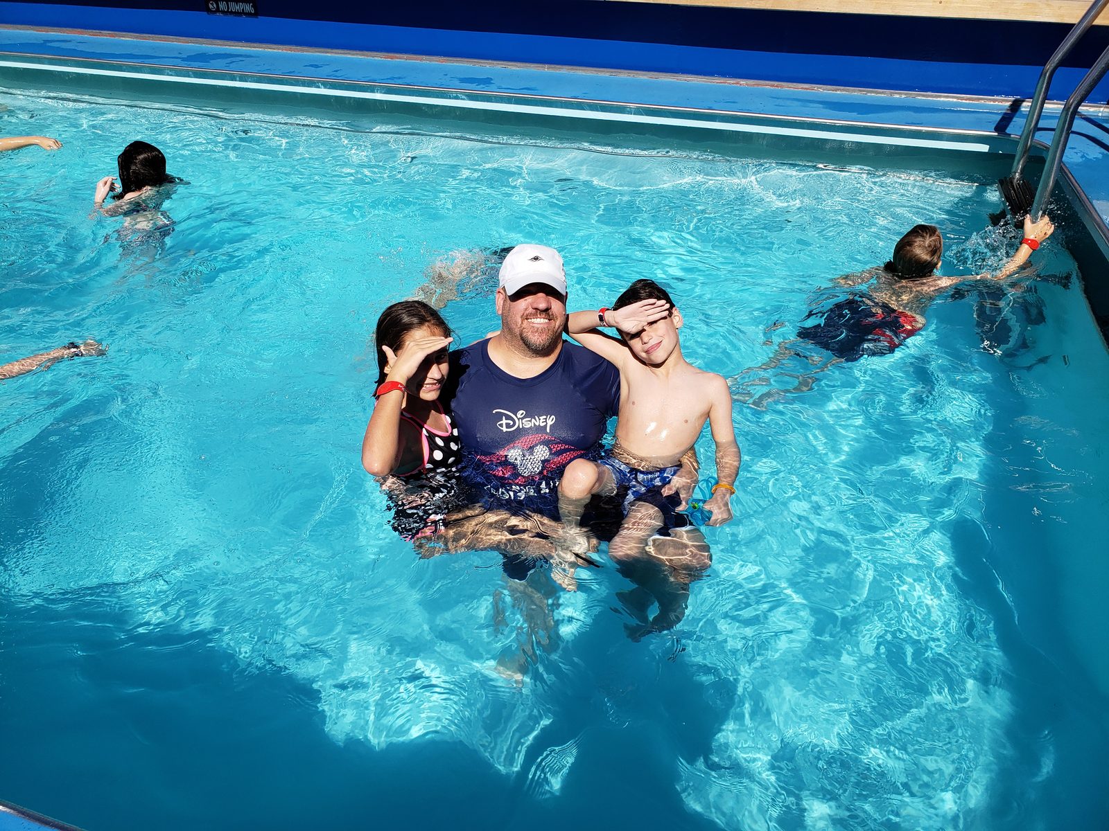 Lisa, Michael and Thomas in the pool on the Wonder