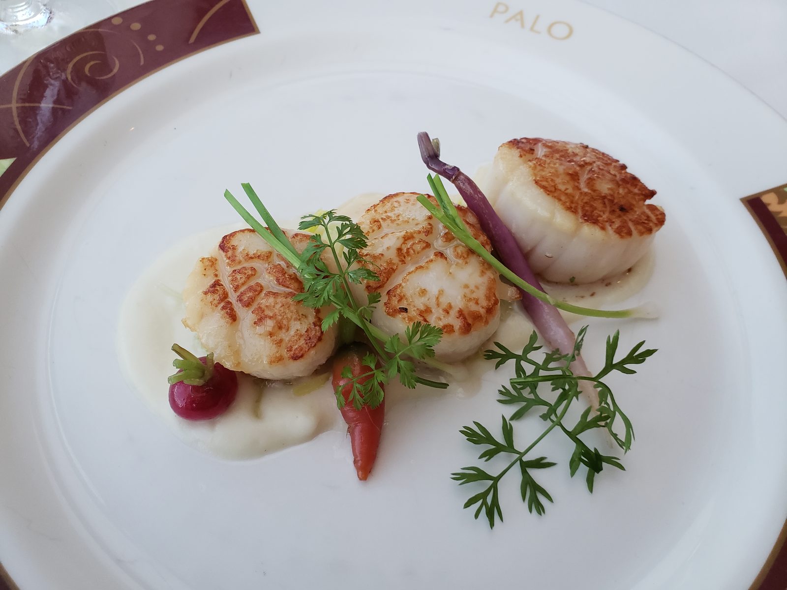 Seared scallops at Palo