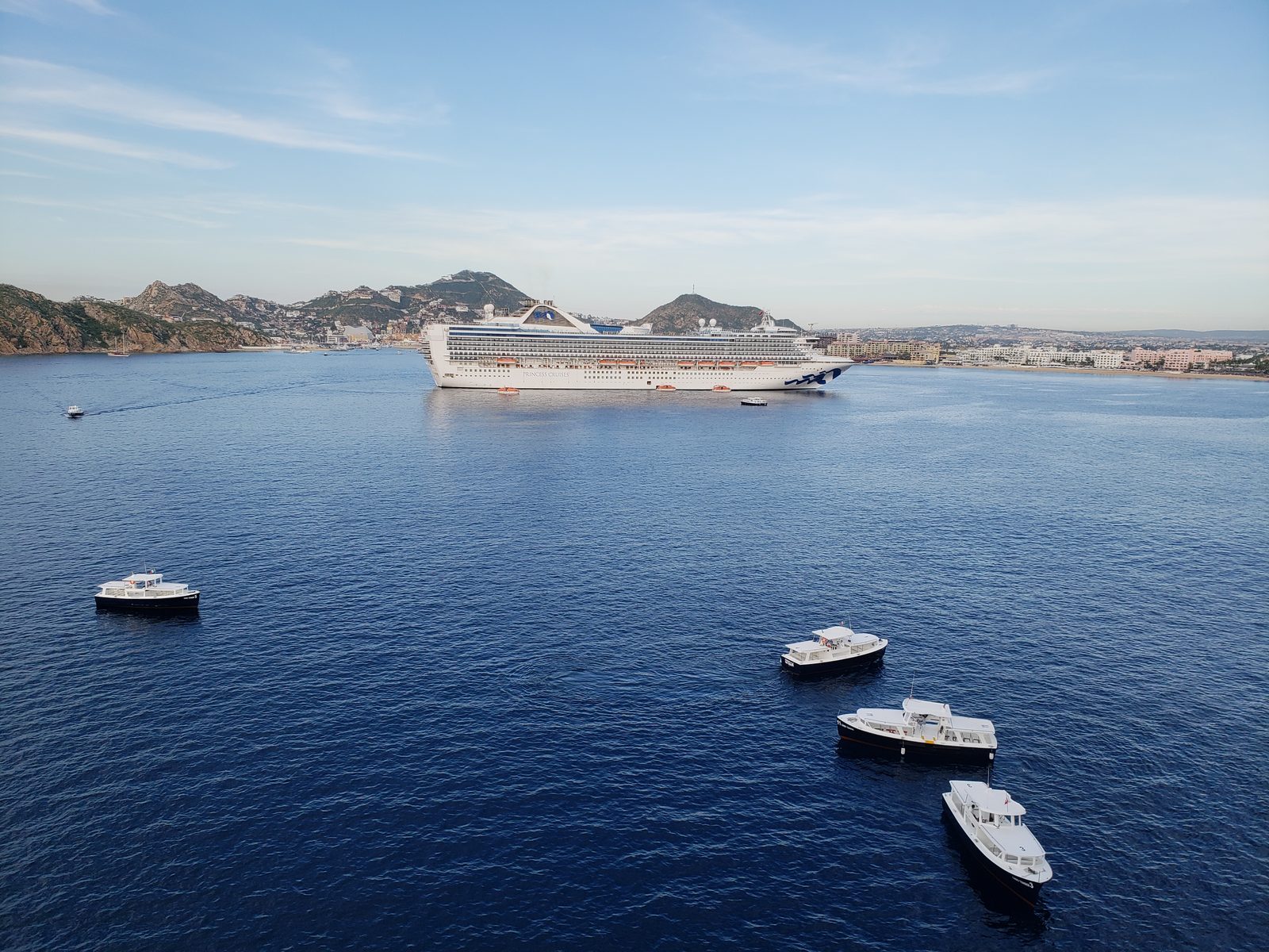 The Grand Princess in the bay at Cabo