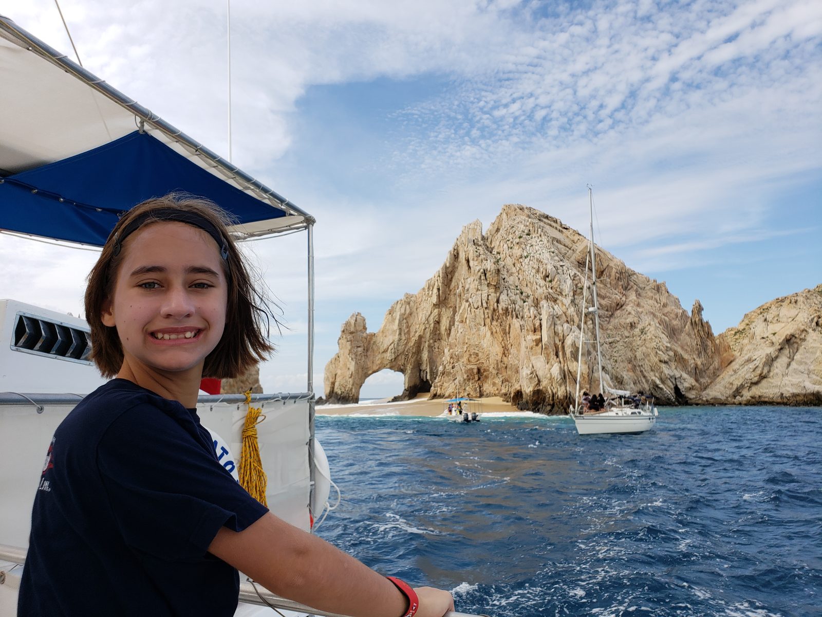 Rounding El Arco on our snorkel and sail
