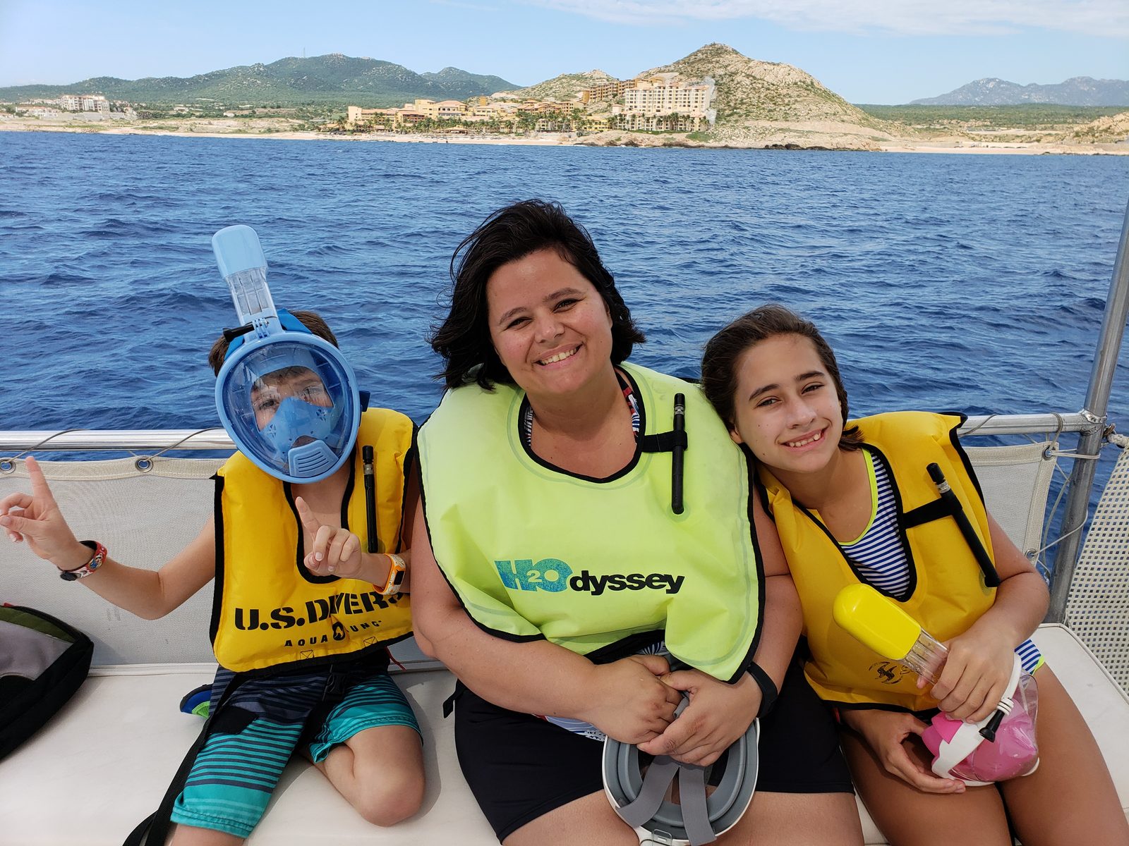 Kathy, Thomas and Lisa geared up to snorkel