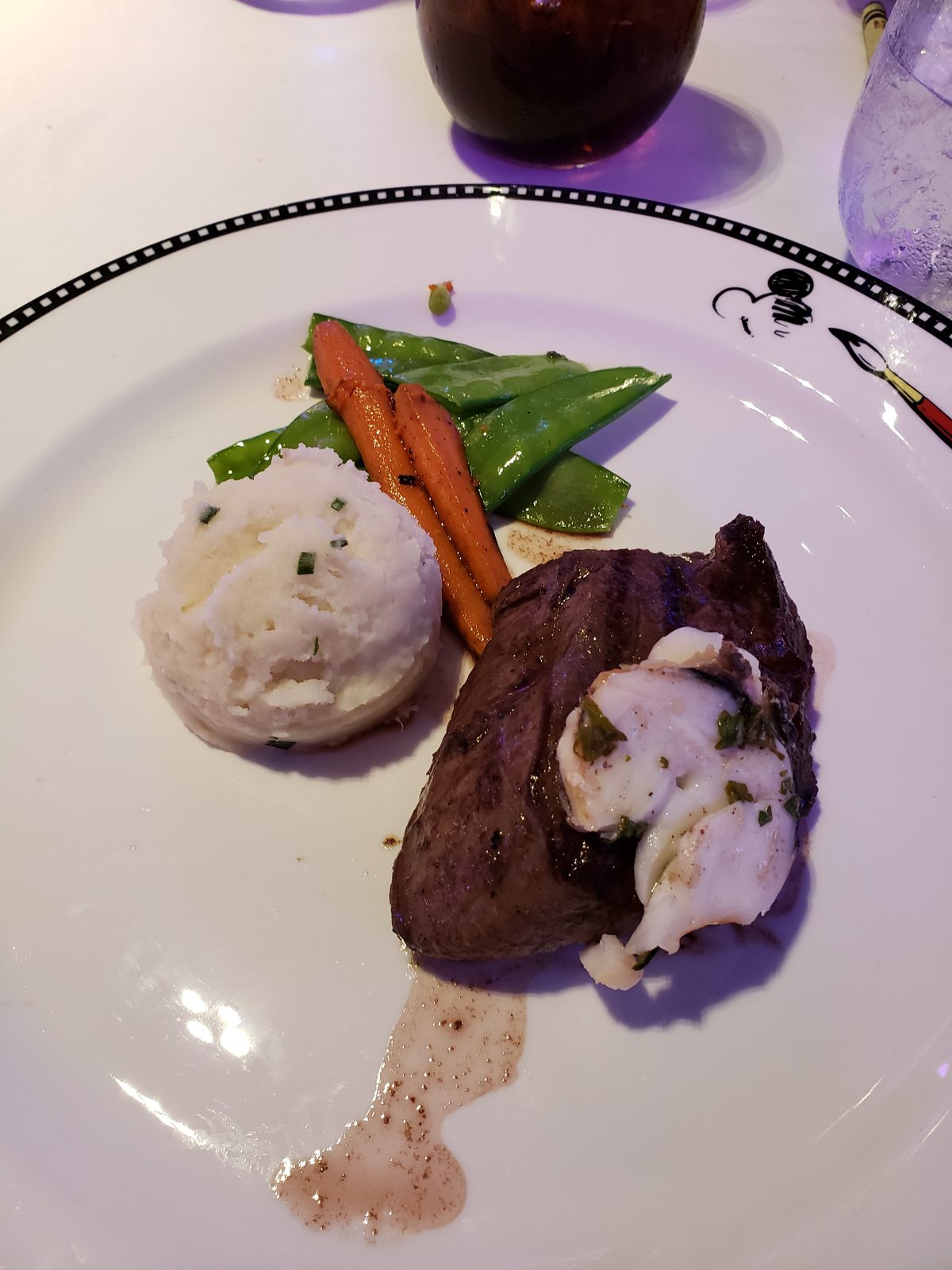 Steak at dinner at Animator's Palate