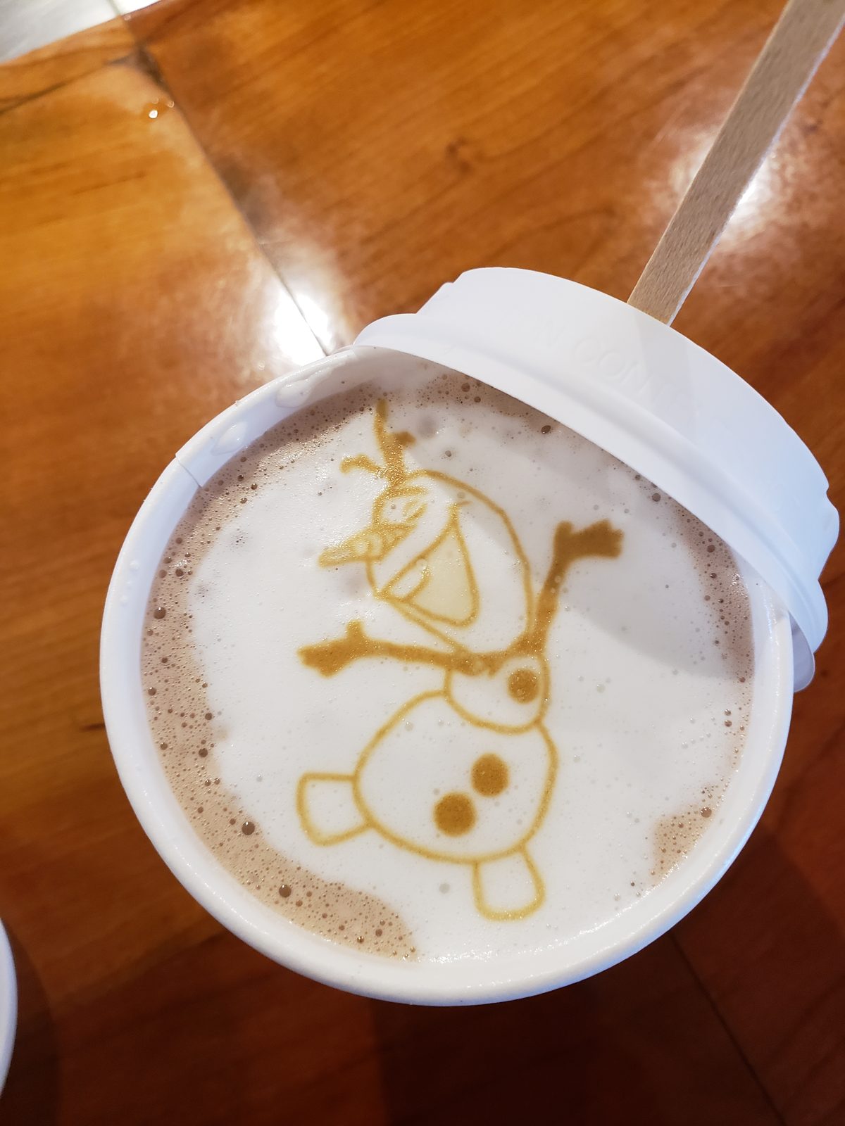 An Olaf latte on the Wonder