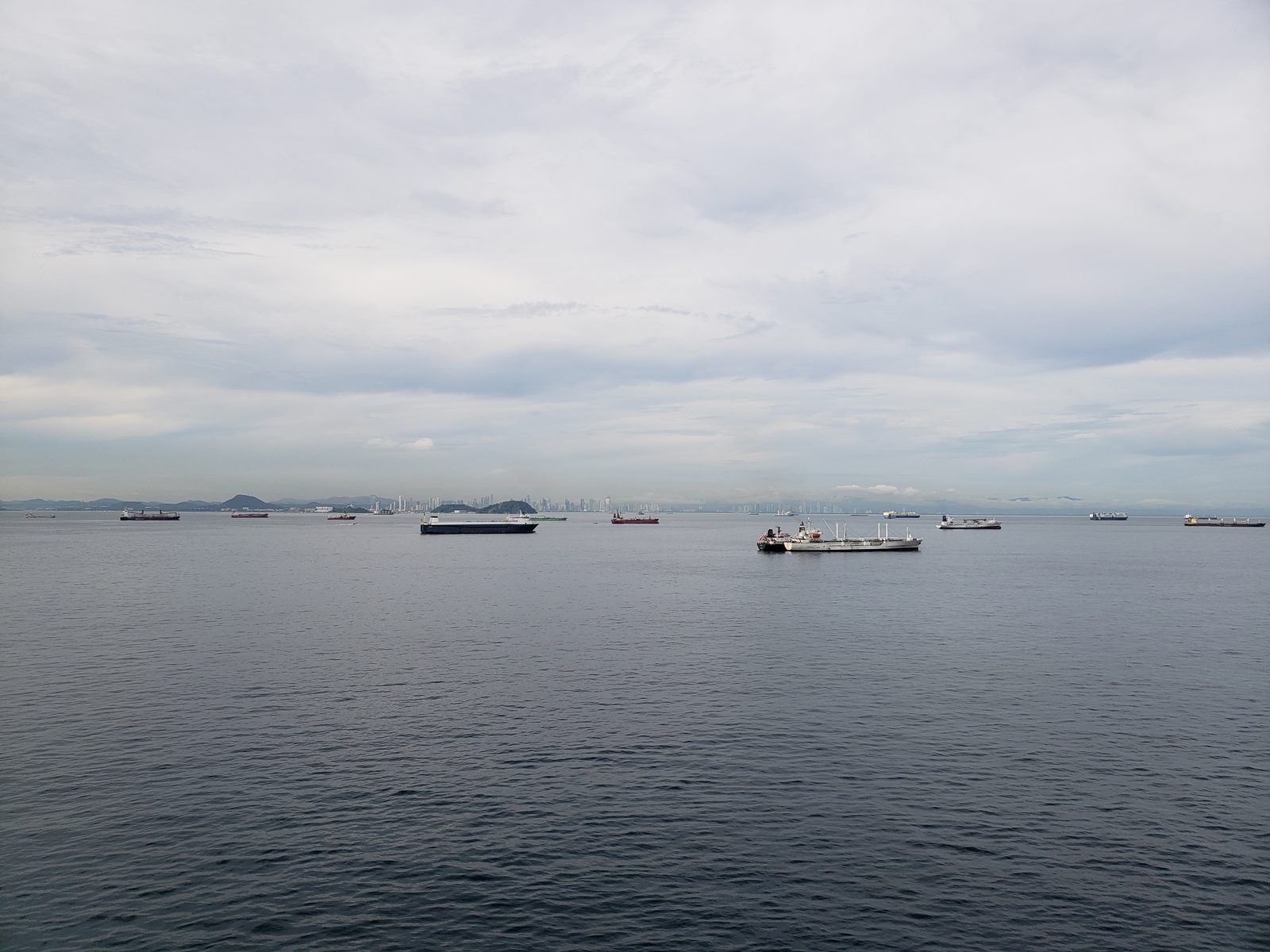 Ships at anchor off Panama City