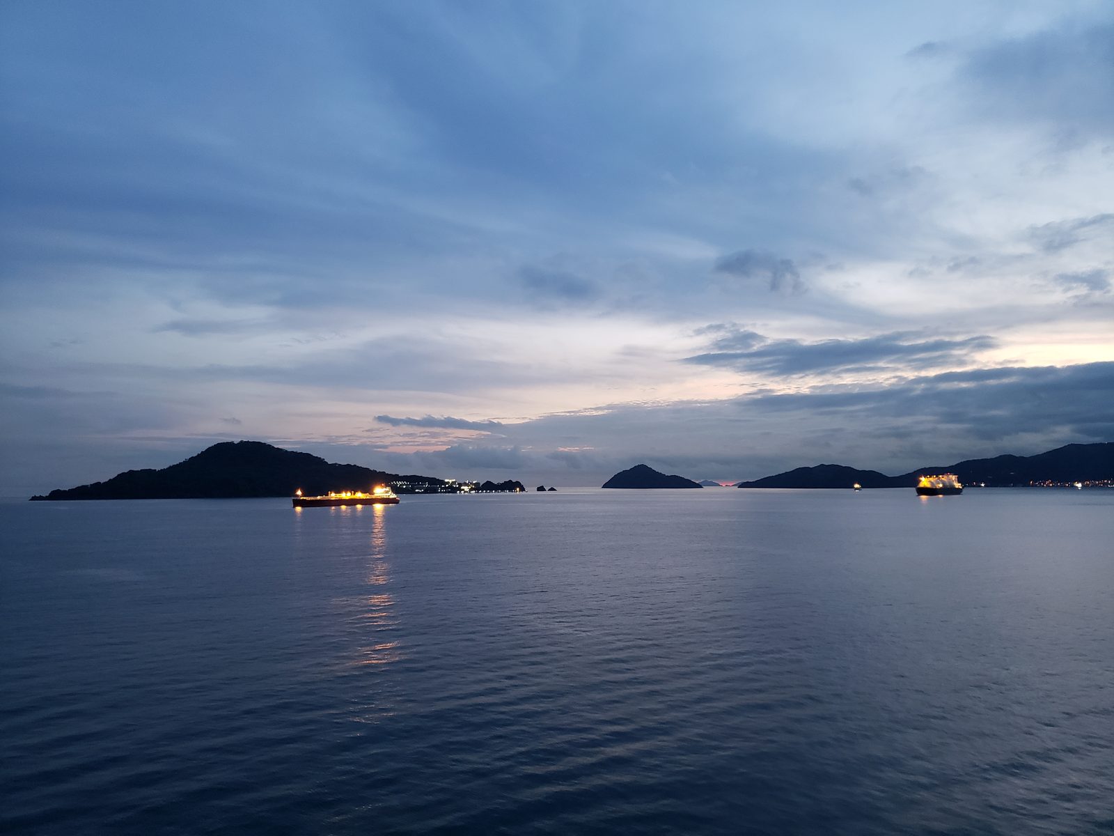 Dusk over the bay off Panama City