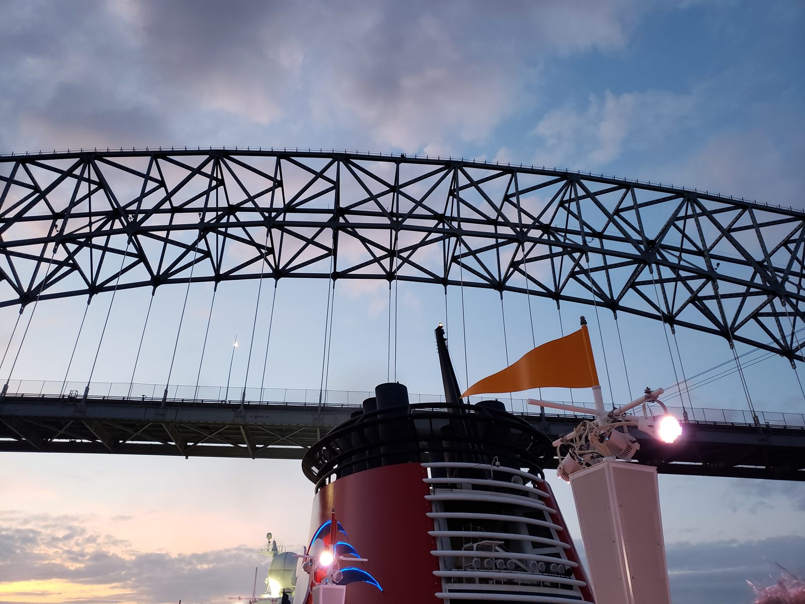 Passing under the Bridge of the Americas