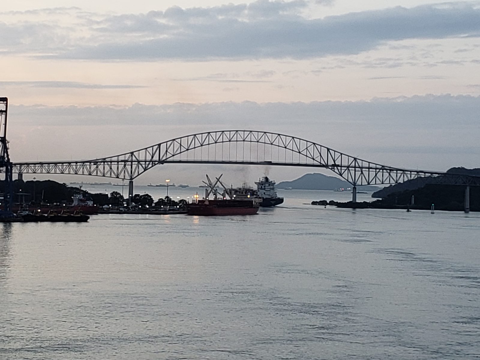 The Bridge of the Americas ahead of us