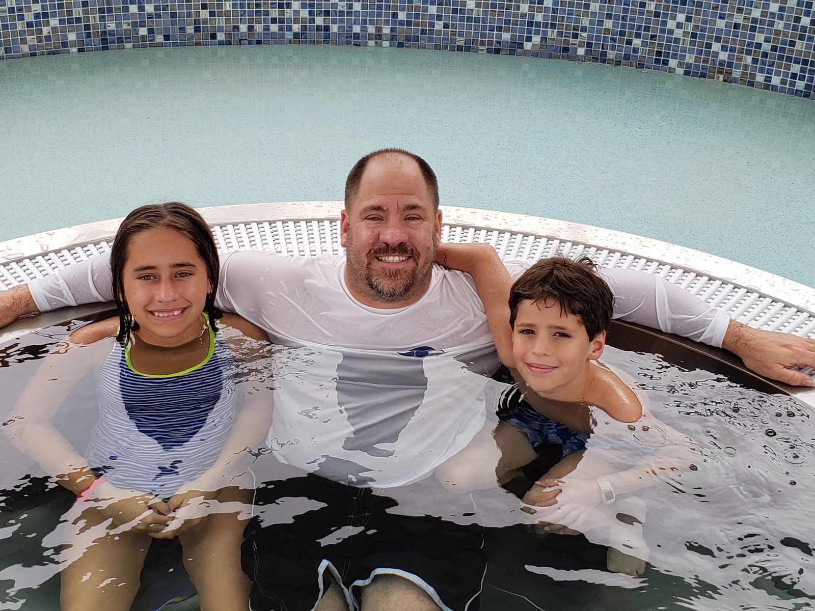 Lisa, Michael and Thomas in the hot tub