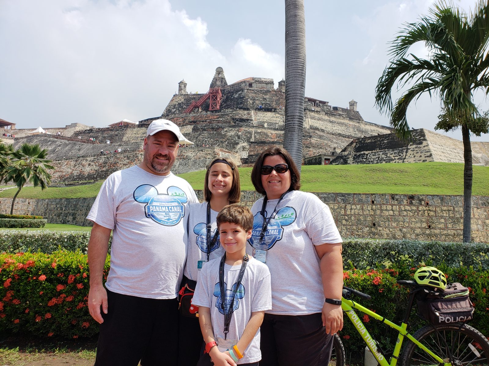 Kathy, the kids and me below Castillo San Felipe