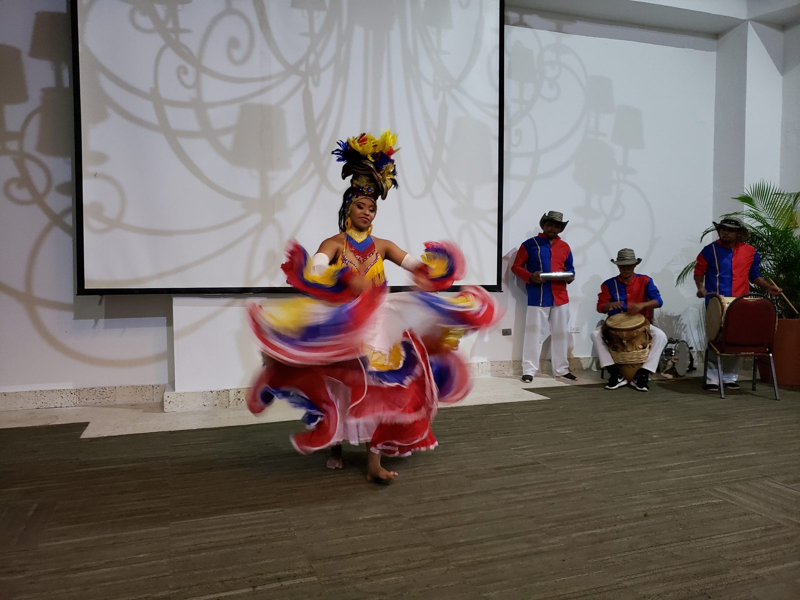 A cumbia dancer at Las Americas