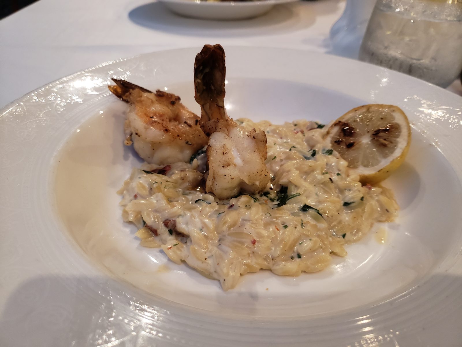 Shrimp and risotto for dinner