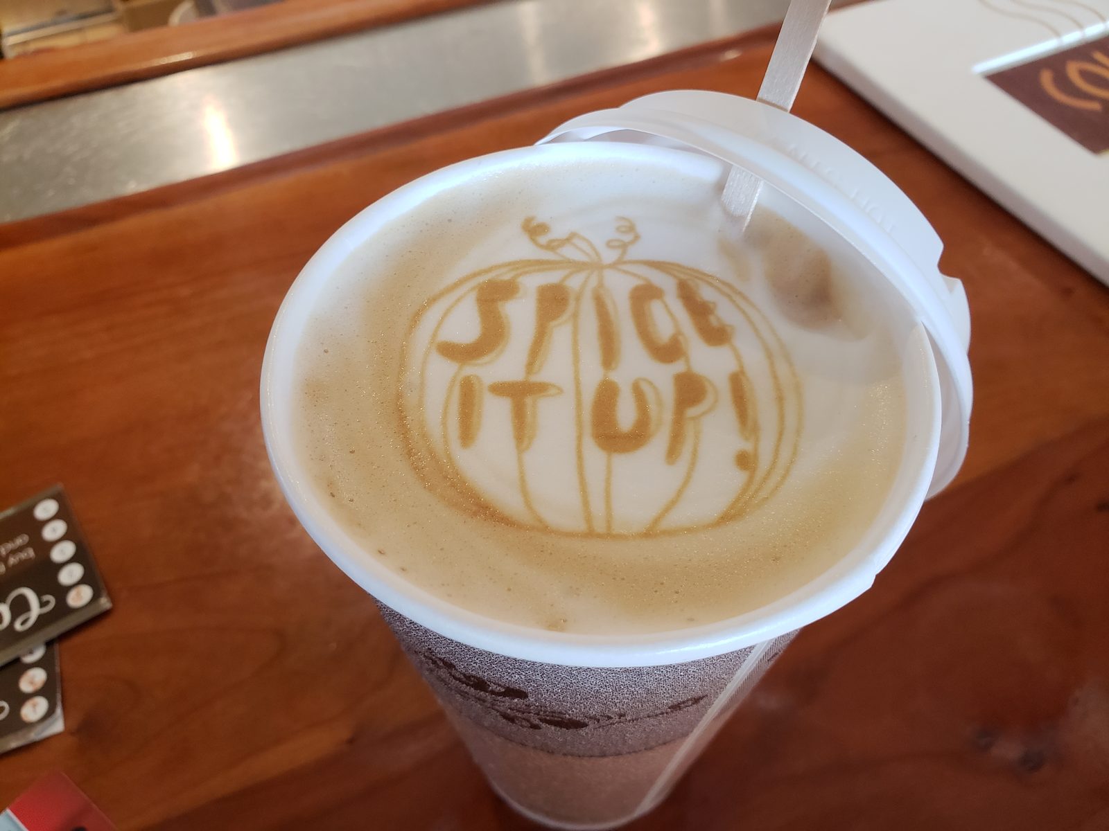 Pumpkin spice latte on Halloween morning