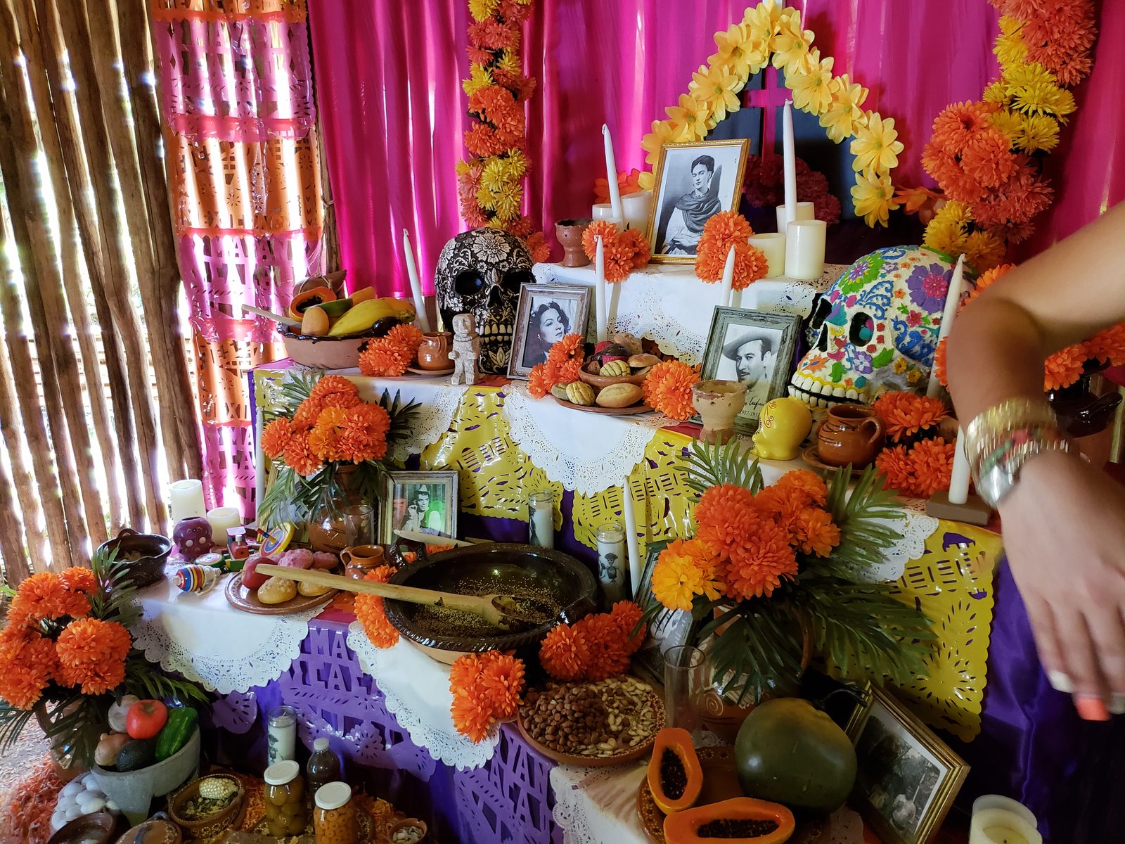 The Day of the Dead altar at the cacao company