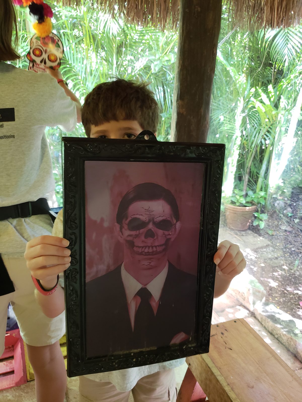 A Day of the Dead portrait at the cacao company