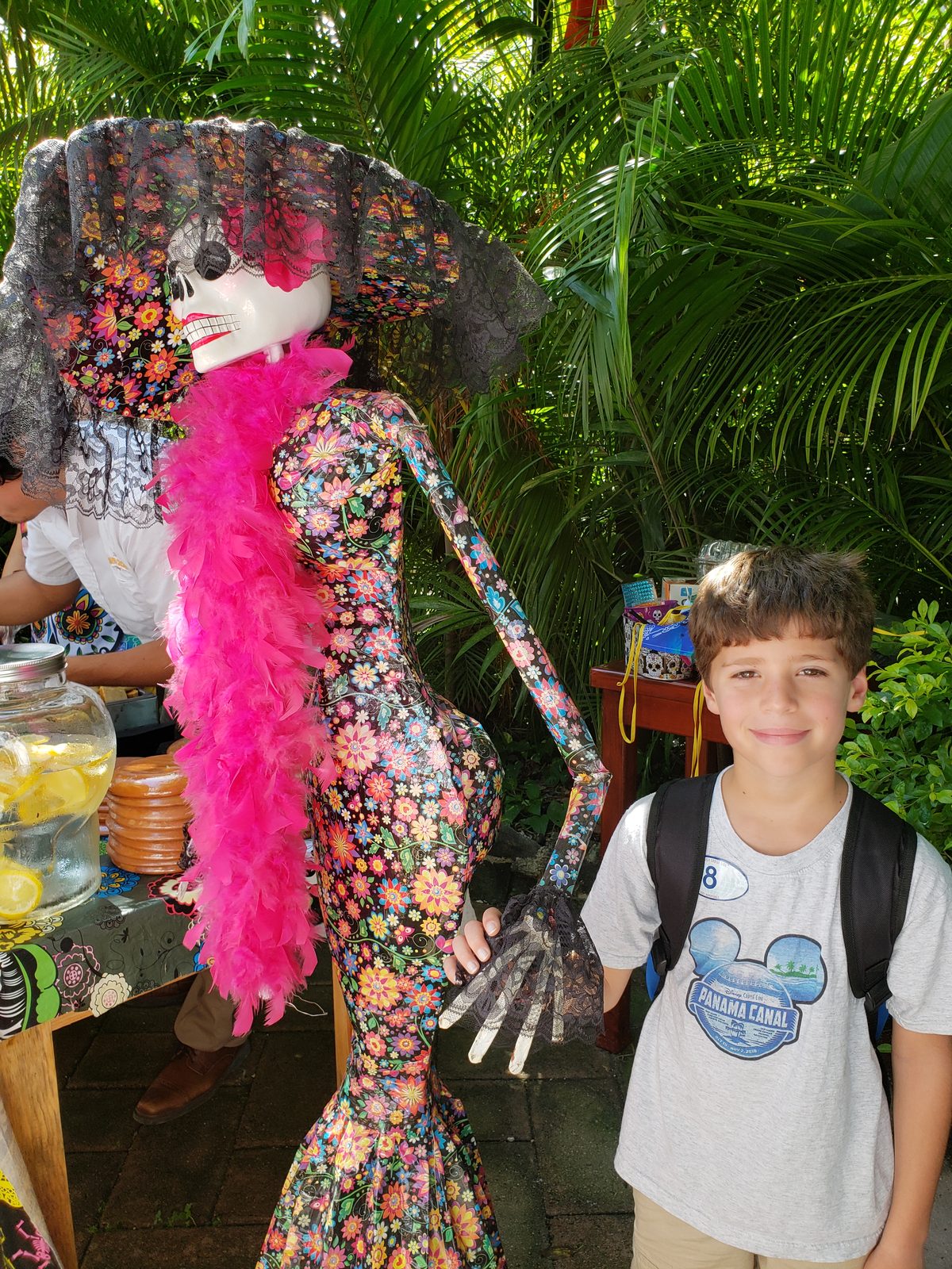 a Day of the Dead stilt walker