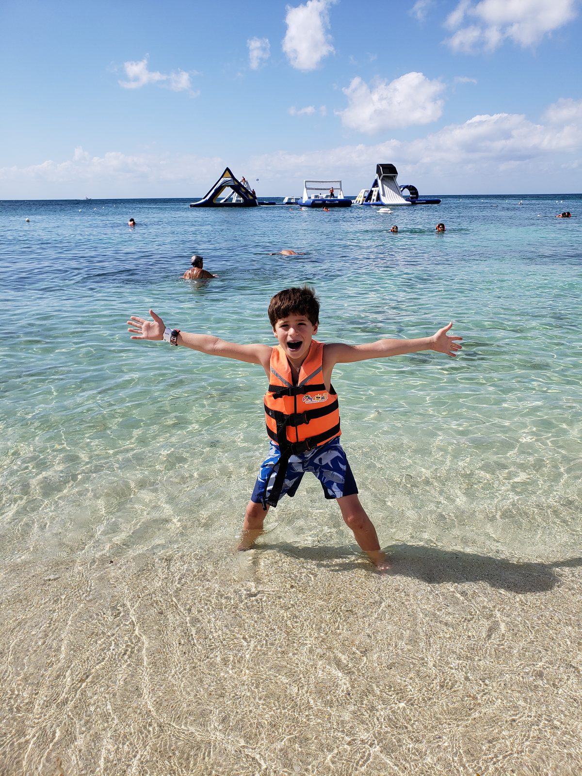 Thomas in the water at Playa Mia