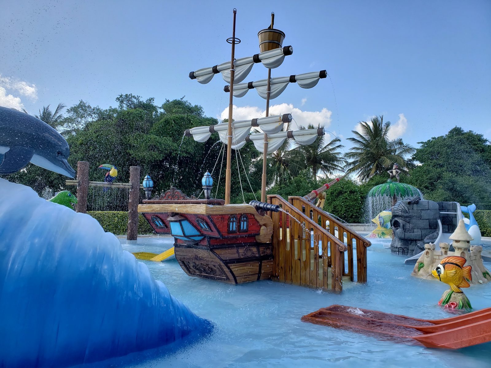 The pirate ship water slides