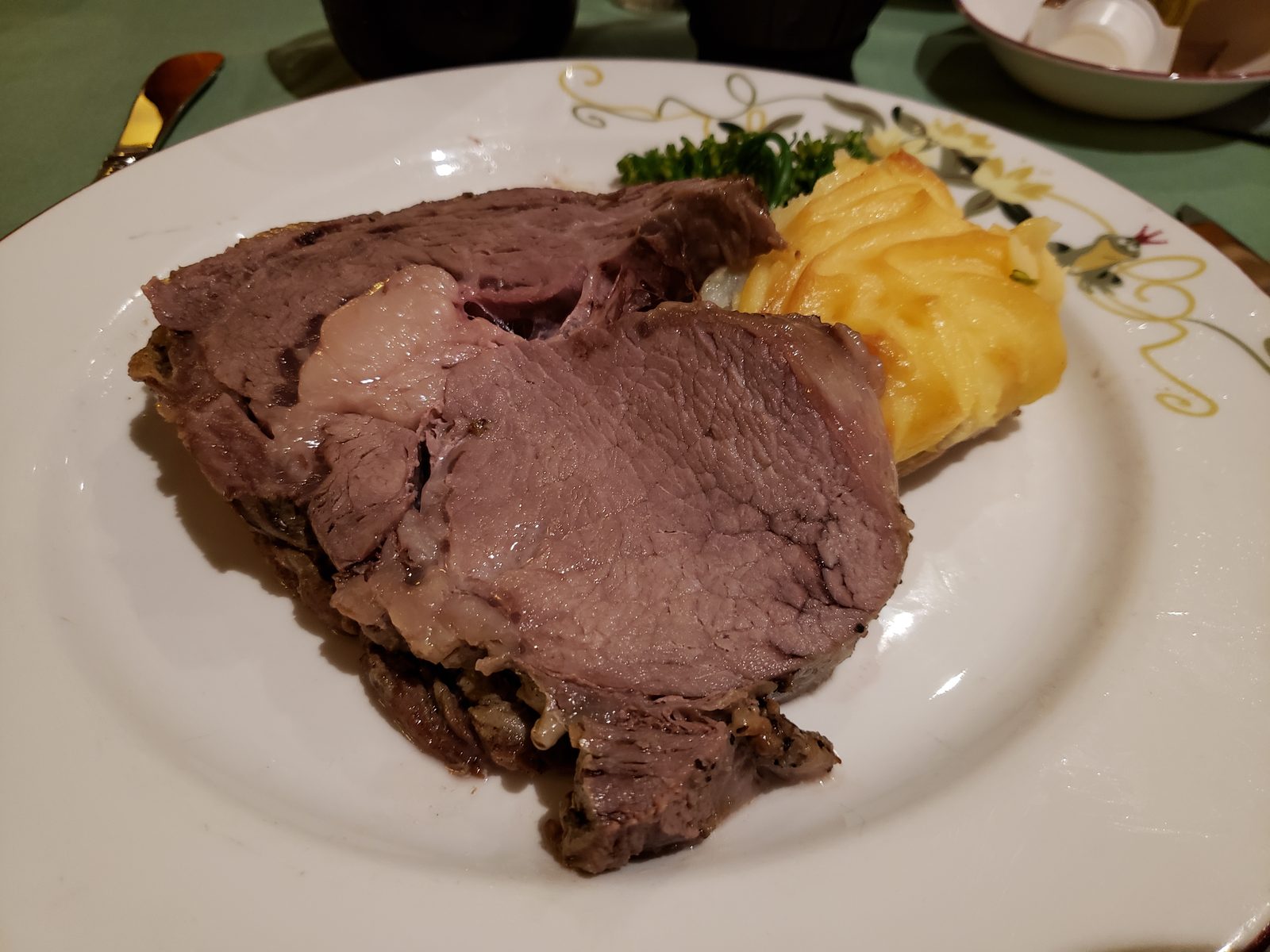 Prime rib at dinner on the Wonder