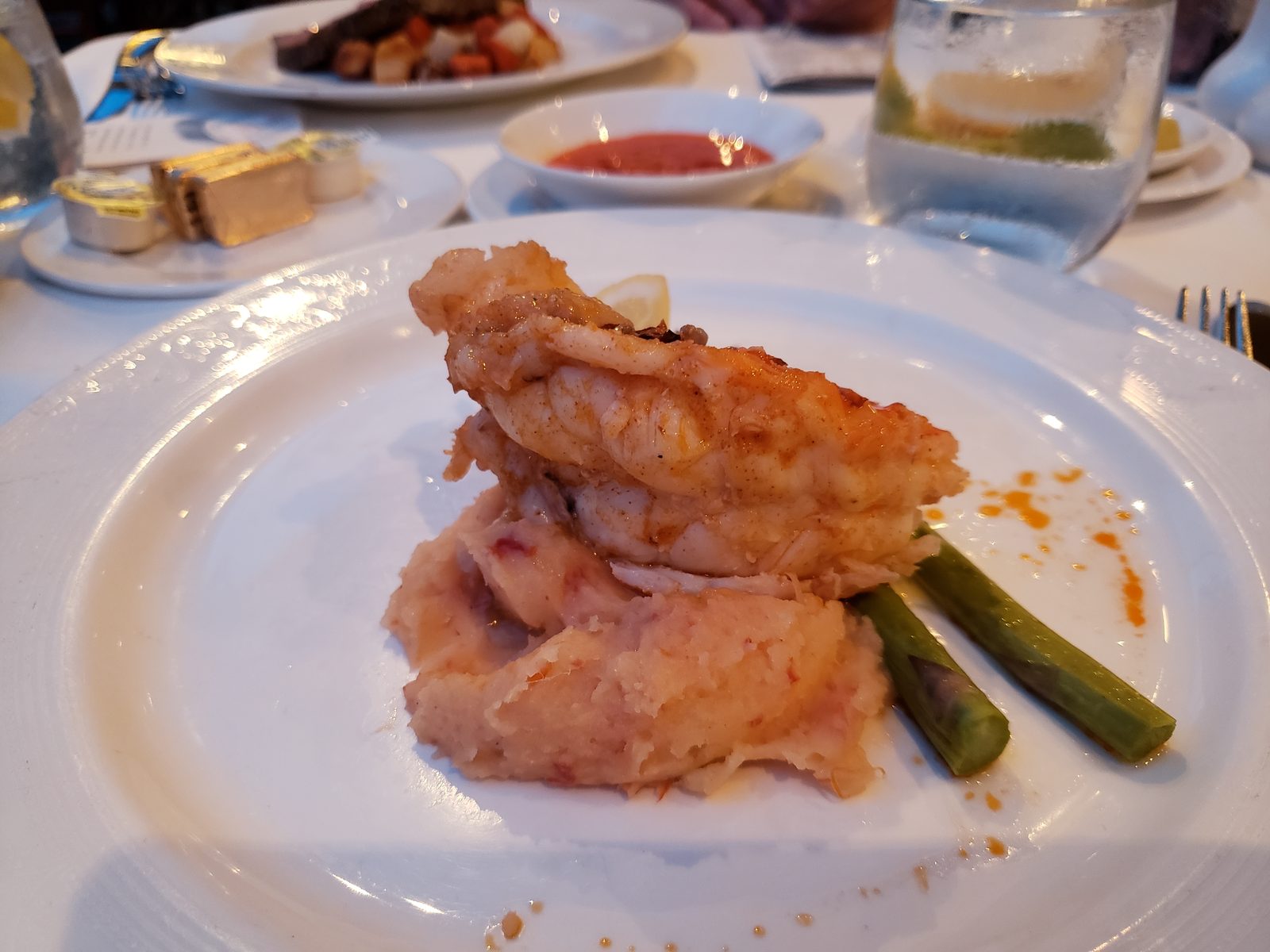 Shrimp at dinner on the Wonder