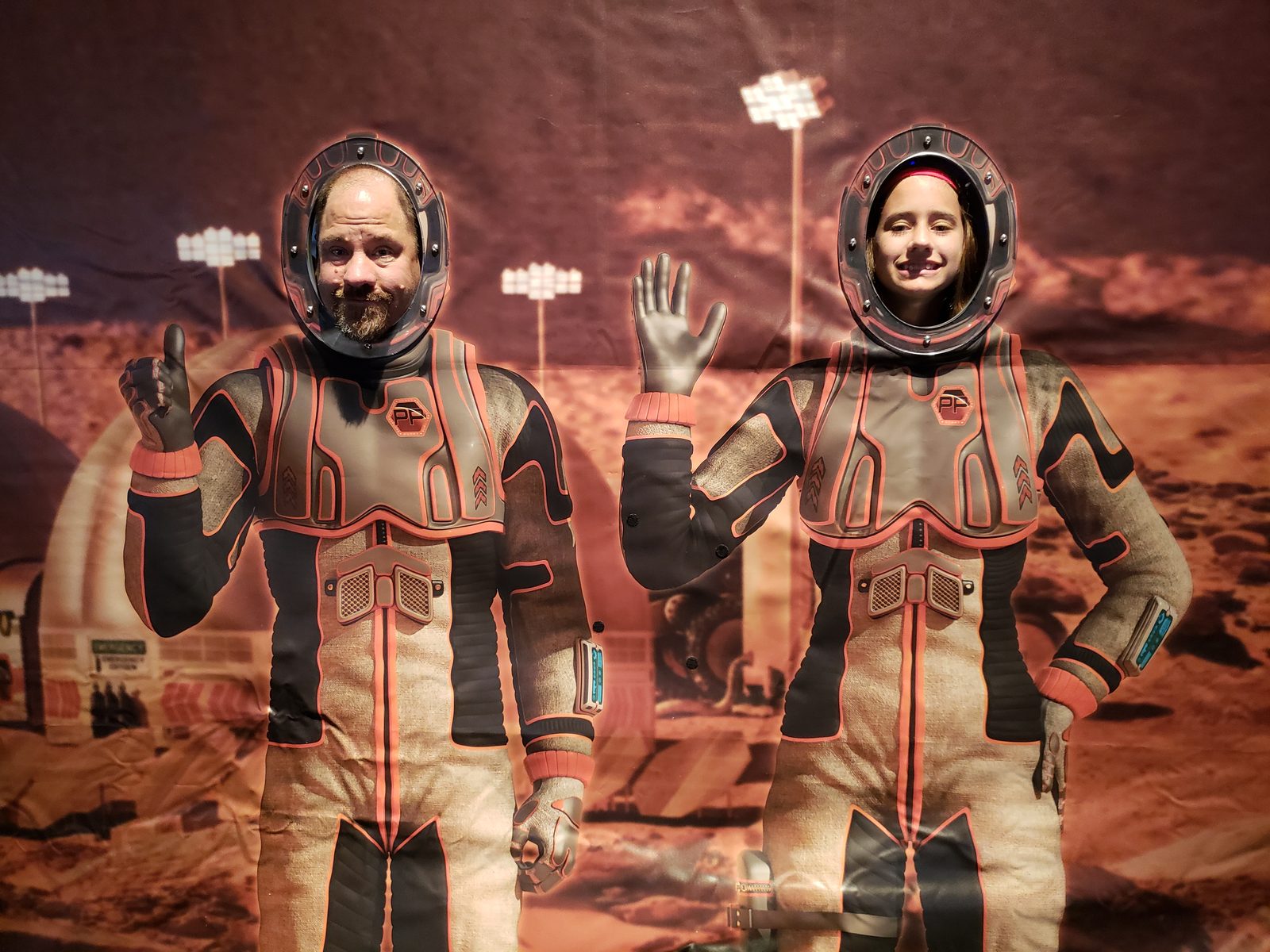 Lisa and me in the astronaut cutout